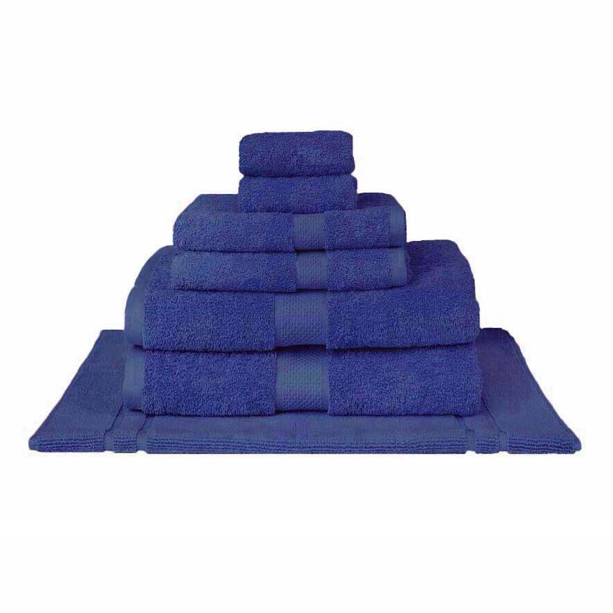 Premium 100% Combed Cotton Bath Towel Set - 7-Piece Royal Blue Luxury Bath Sheets for Spa, Hotel & Home Use | Soft & Absorbent Towels for Bathroom, Pool & Gym