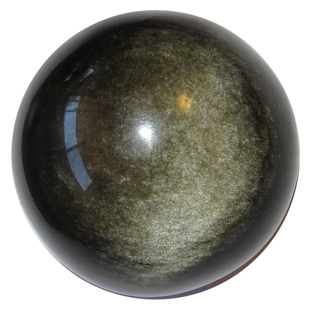 Obsidian Crystal Ball with Gold Glitter - Protective Stone Sphere for Meditation, Healing & Home Decor - Perfect for Energy Work, Feng Shui & Spiritual Gifts