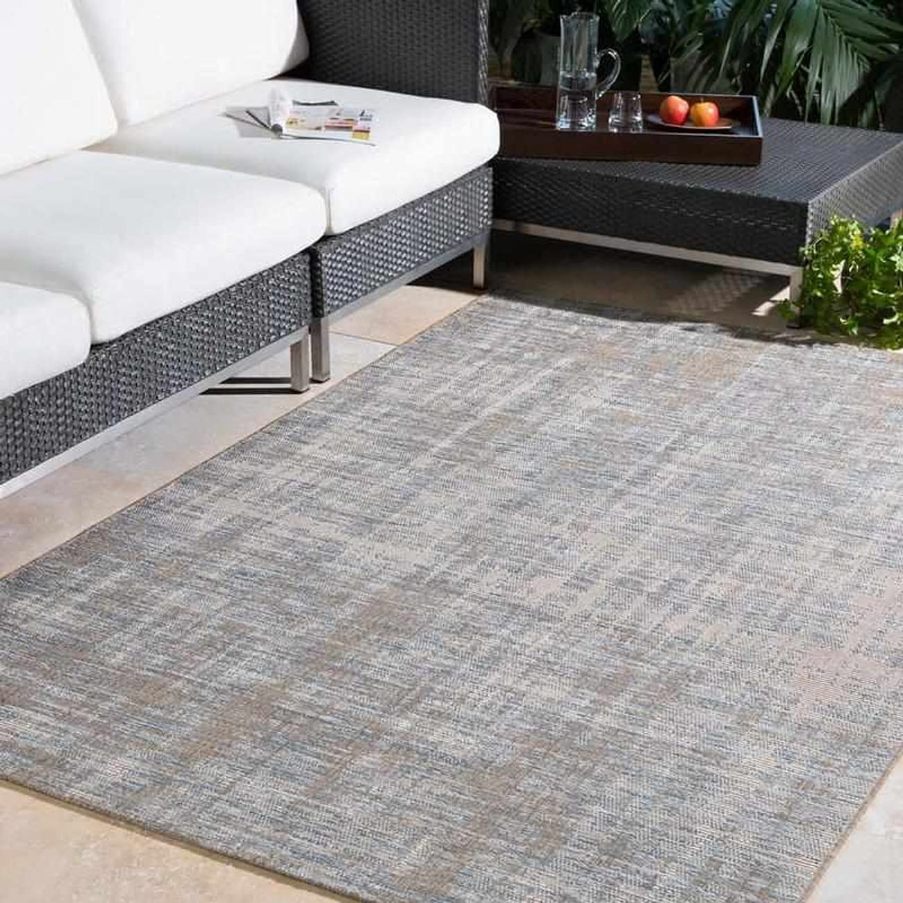 Mark&Day Harper Sky Blue Indoor Outdoor Area Rug 2x4 - Non-Slip, Waterproof Carpet for Living Room, Bedroom, Kitchen, Patio & Deck - Perfect for Home Decor & High Traffic Areas (2' x 3'7