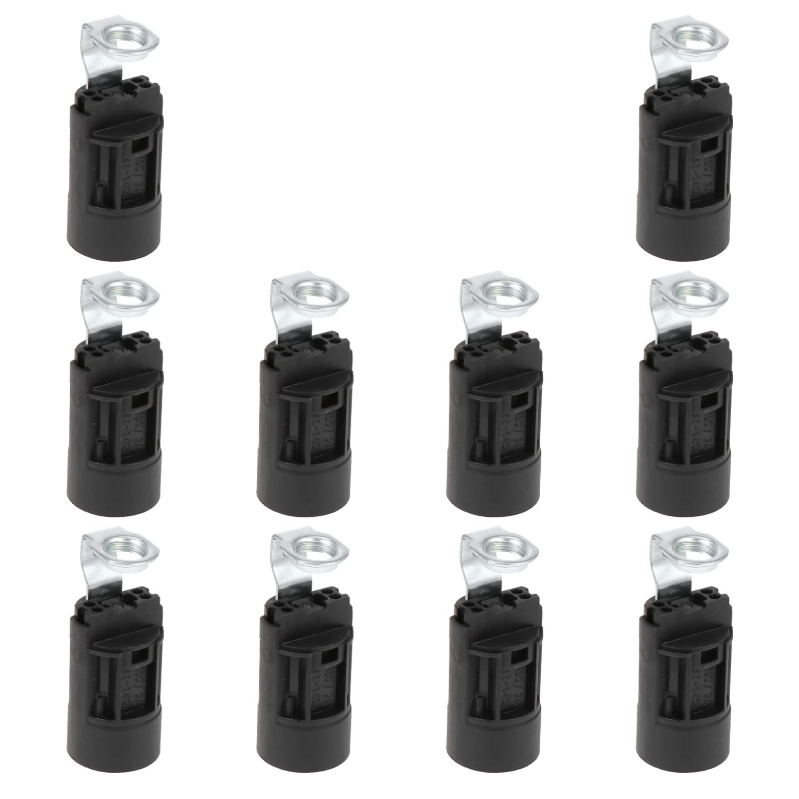 10Pcs E14 Plastic Chandelier Lamp Holders - Black Candle Light Bases with 53mm Brackets for Crystal Chandeliers & Home Lighting Decor - Perfect for Bedroom, Living Room, Dining Room and Wedding Venue Lighting