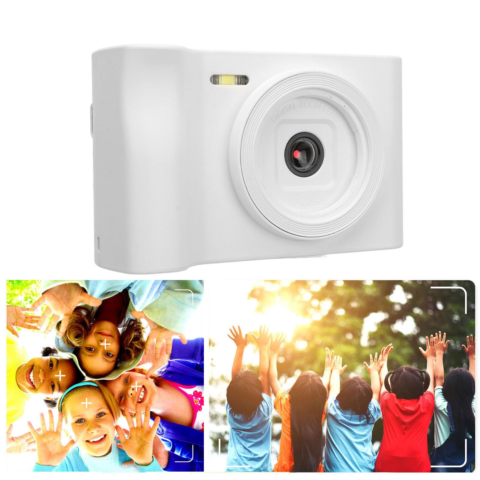 20MP Digital Camera with 8X Zoom & 1080P HD Video - Compact Travel Camera for Vlogging, Selfies, Kids & Beginners - Durable White Plastic Body (Perfect for Vacations, Birthday Parties & Outdoor Adventures)