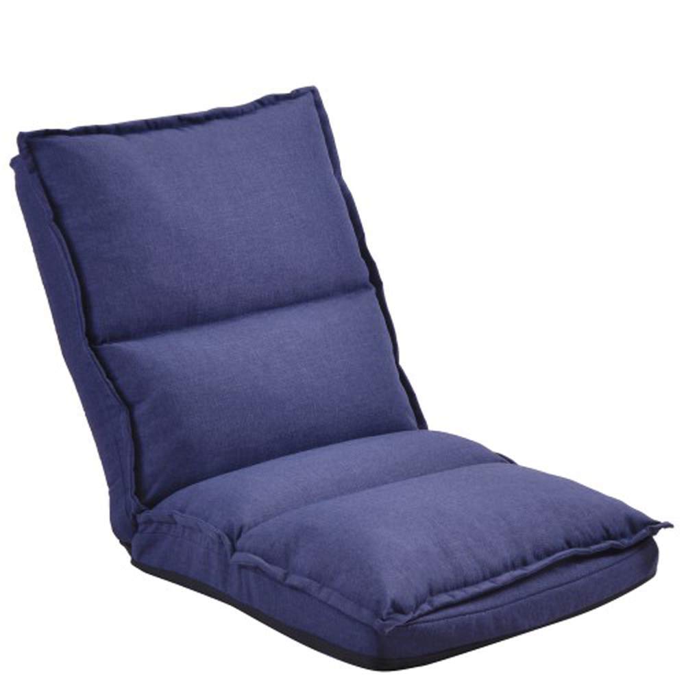 **Teeker Adjustable Folding Floor Sofa Chair - Navy Blue Fabric Upholstered Lazy Sofa for Living Room, Bedroom & Outdoor Relaxation**