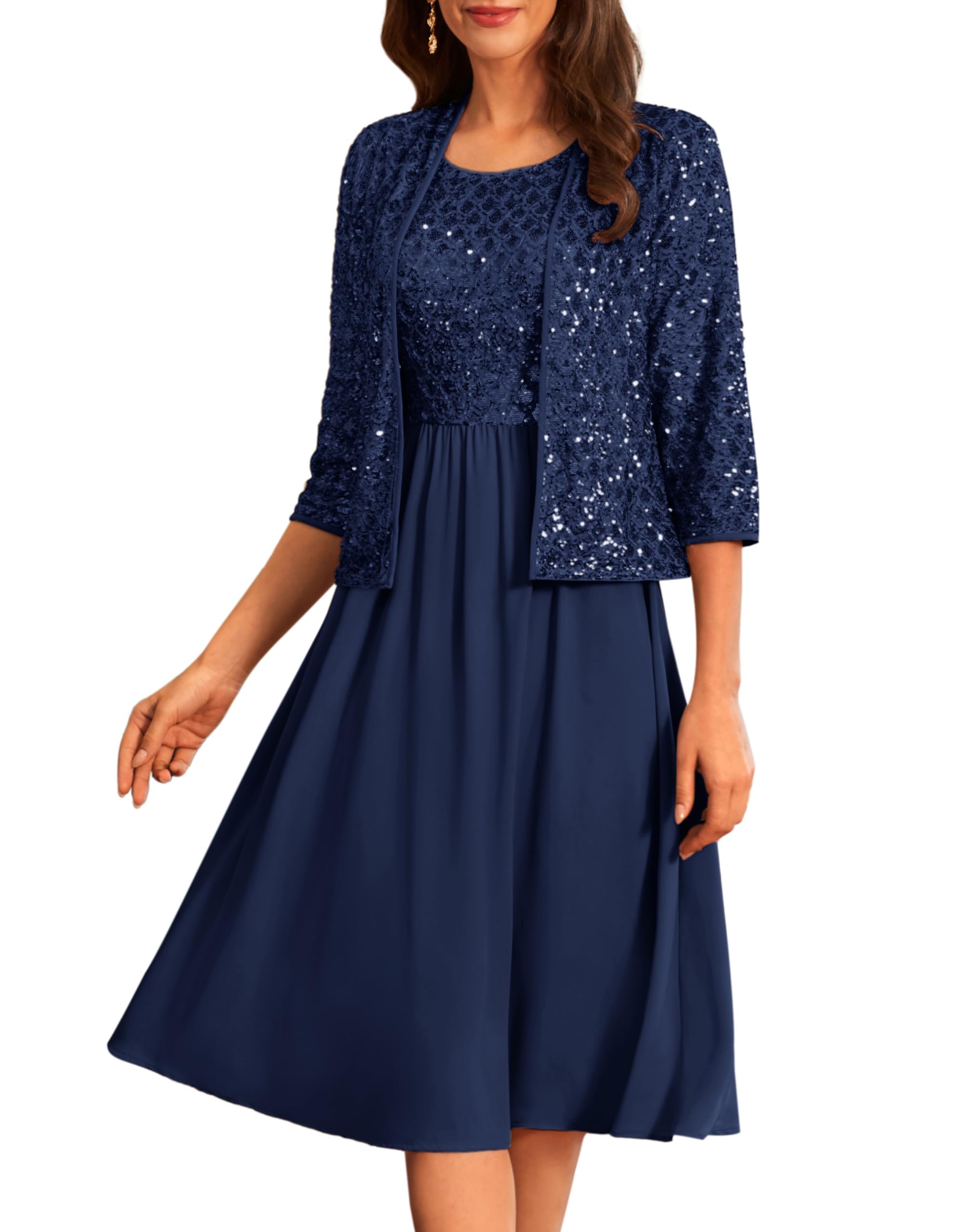 GRACE KARIN 2025 Mother of The Bride Dresses | Elegant Two-Piece Wedding Guest Outfit | Formal Party Dress for Weddings, Receptions & Special Occasions