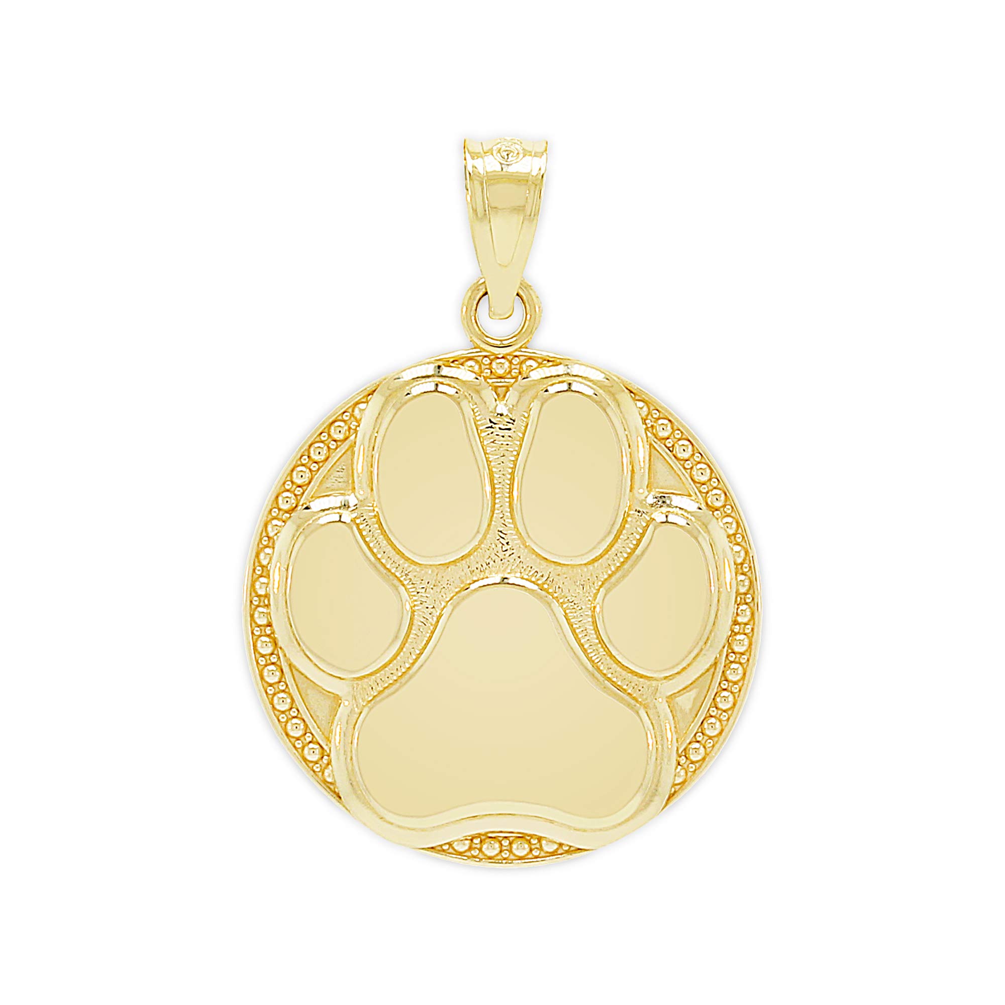 10K Solid Gold Dog Paw Charm Pendant - Perfect for Pet Lovers, Gifts & Jewelry Making (Necklace, Bracelet, Keychain)