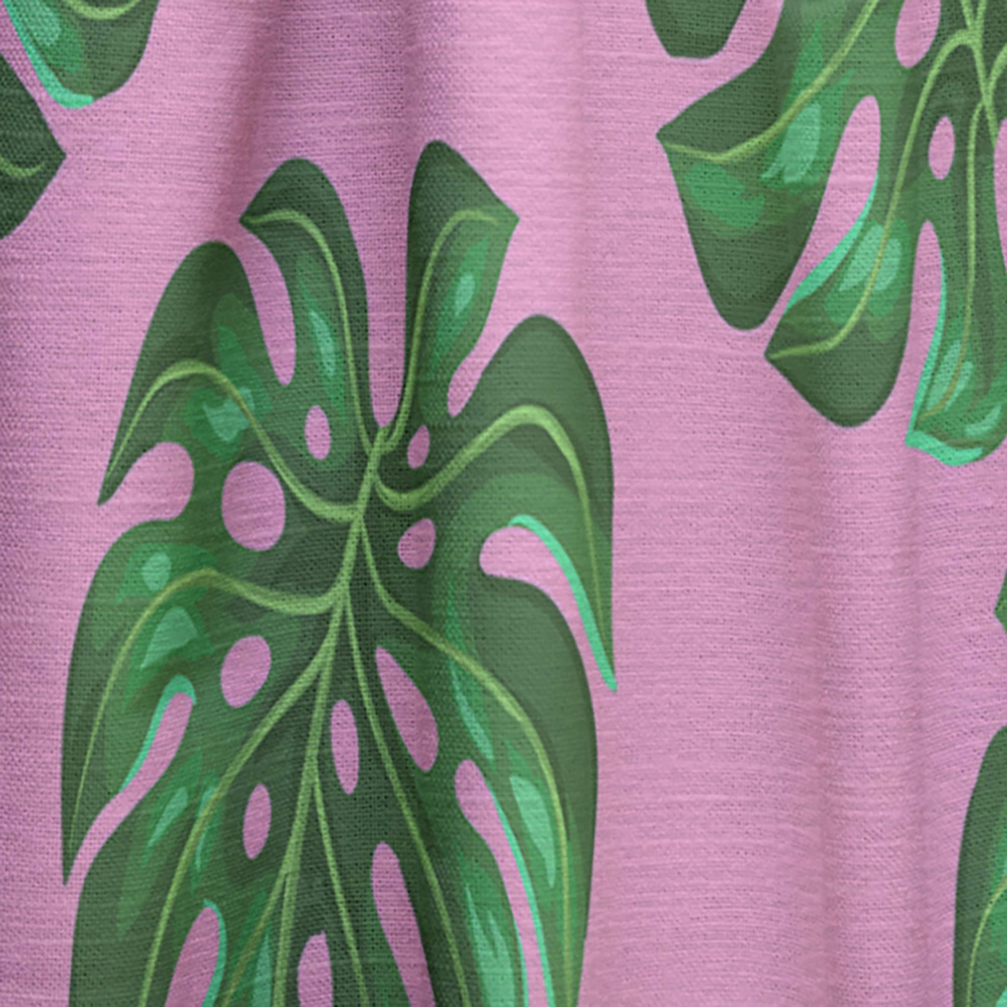DesignQ Tropical Palm Leaves III Blackout Curtains - Thermal Insulated Single Panel 52x95 Inches - Bedroom & Living Room Window Drapes for Privacy, Sun Protection & Energy Savings