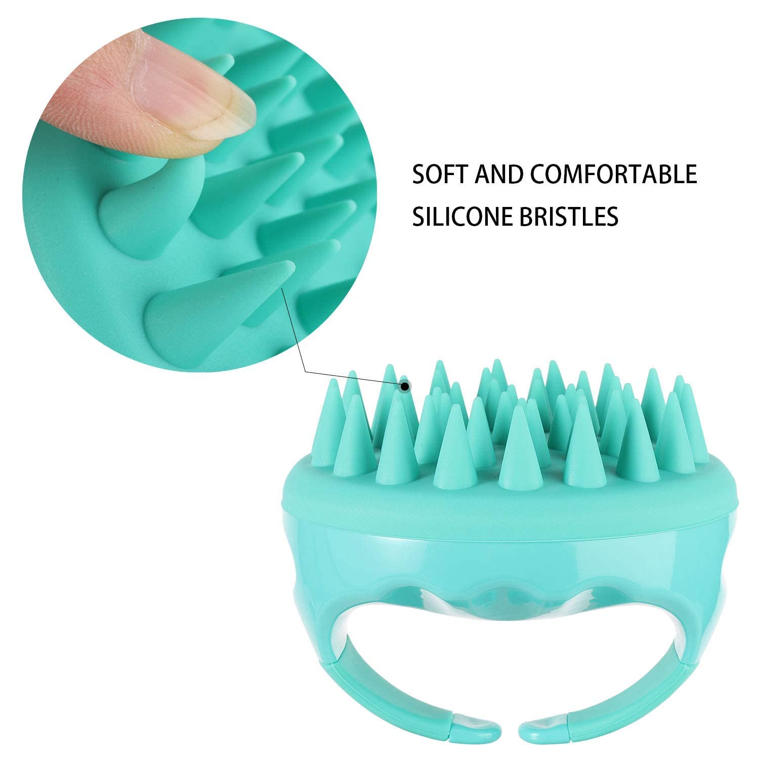 KIMEE Hair Scalp Massager Shampoo Brush with Soft Silicone Bristles - Anti Dandruff & Scalp Exfoliator for Men & Women - Gentle Hair Care Brush for Showering, Washing & Scalp Stimulation - Multicolor (HAIR SCALP BRUSH)