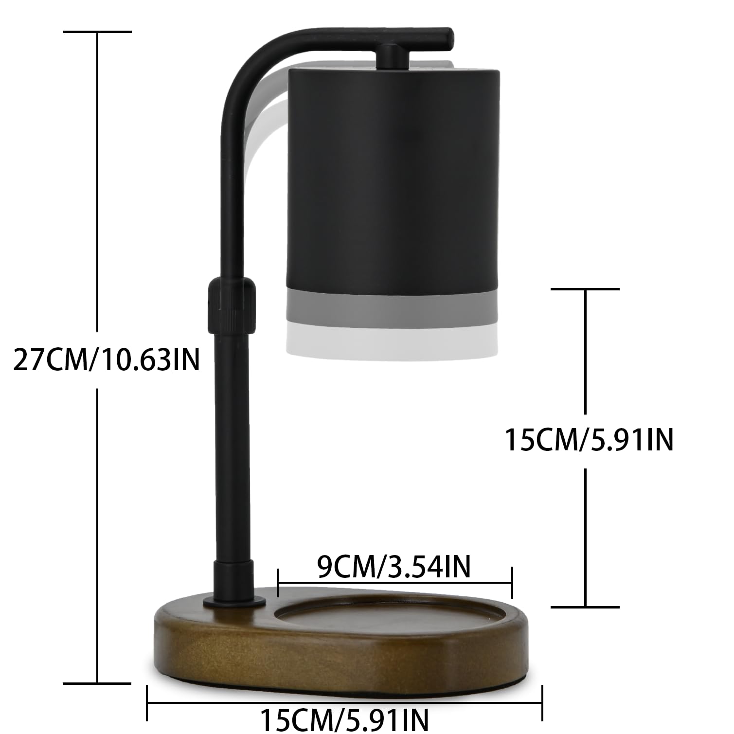 Adjustable Black Candle Warmer Lamp with Timer - Perfect Birthday Gift for Women, Housewarming Present for New Home - Ideal for Jar Candles (Includes 2 Bulbs) - Create Cozy Ambiance for Relaxation, Romantic Dinners & Spa Nights