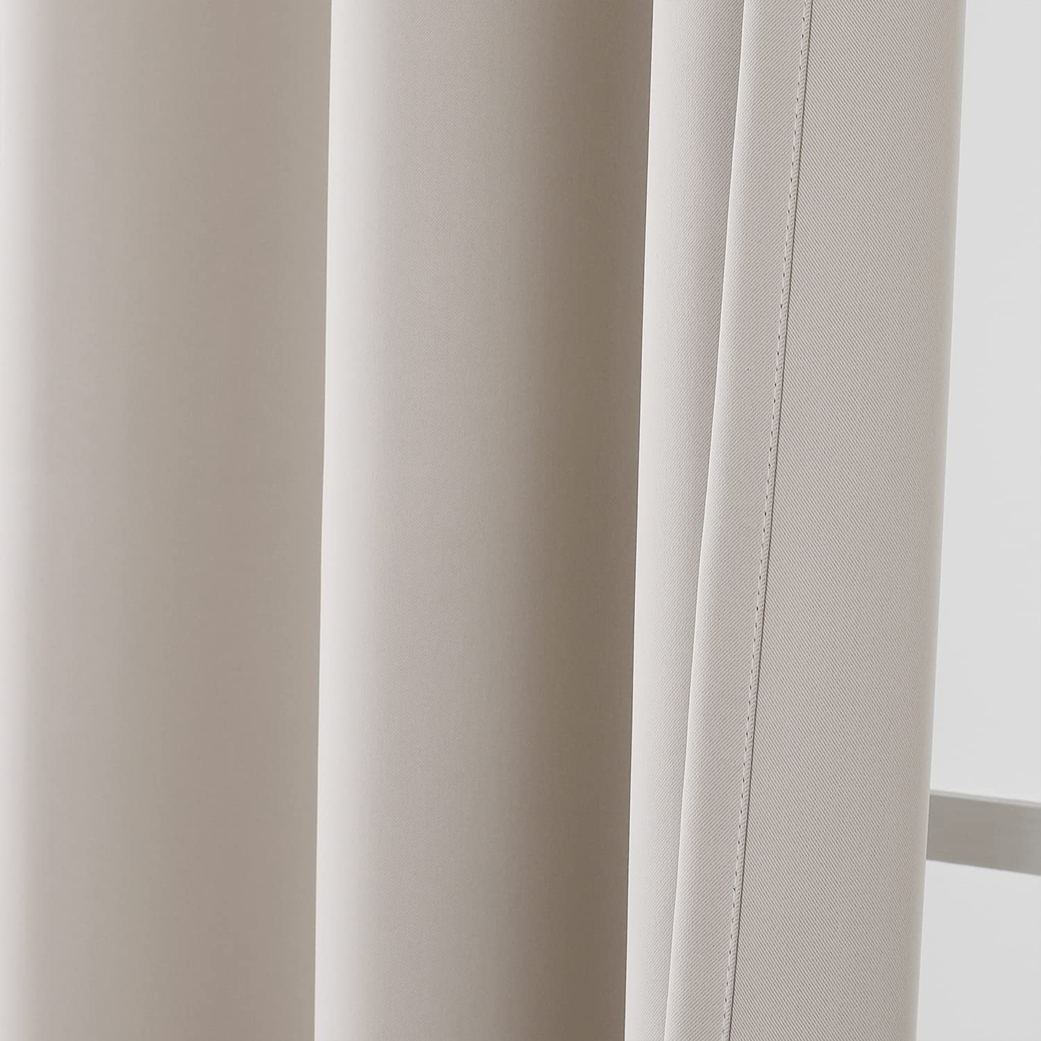 Fire Resistant Curtains for Hotel & Hospital - Light Beige 52 x 108 Inches - 1 Panel Blackout Drapes for Privacy & Safety