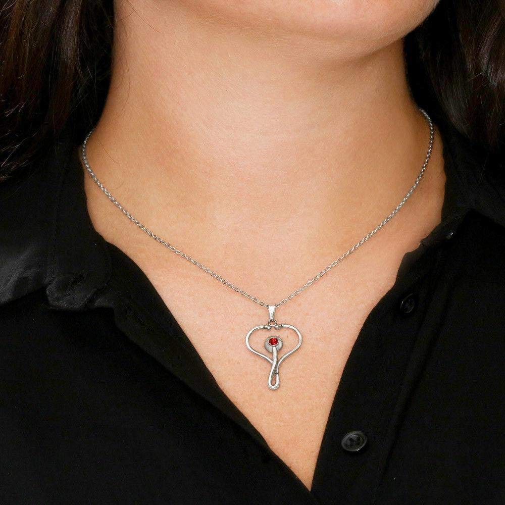 Personalized Nurse Jewelry Gift - Custom Stethoscope Pendant for Women, Nurse Practitioner Graduation & Appreciation Gift, Engraved RN Jewelry - Perfect for Nursing School Graduation, Nurse Week & Medical Professionals