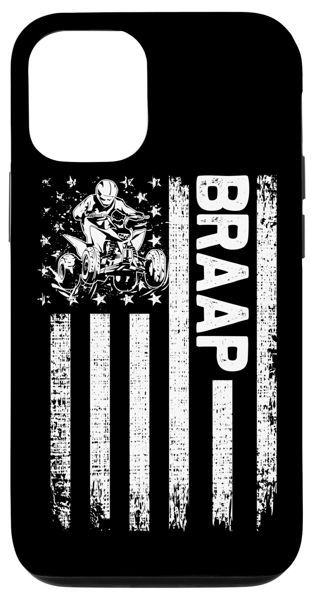 iPhone 12/12 Pro Rugged ATV Racing Case with American Flag Design - Durable Quad Rider Protection for Off-Road Adventures & Outdoor Activities