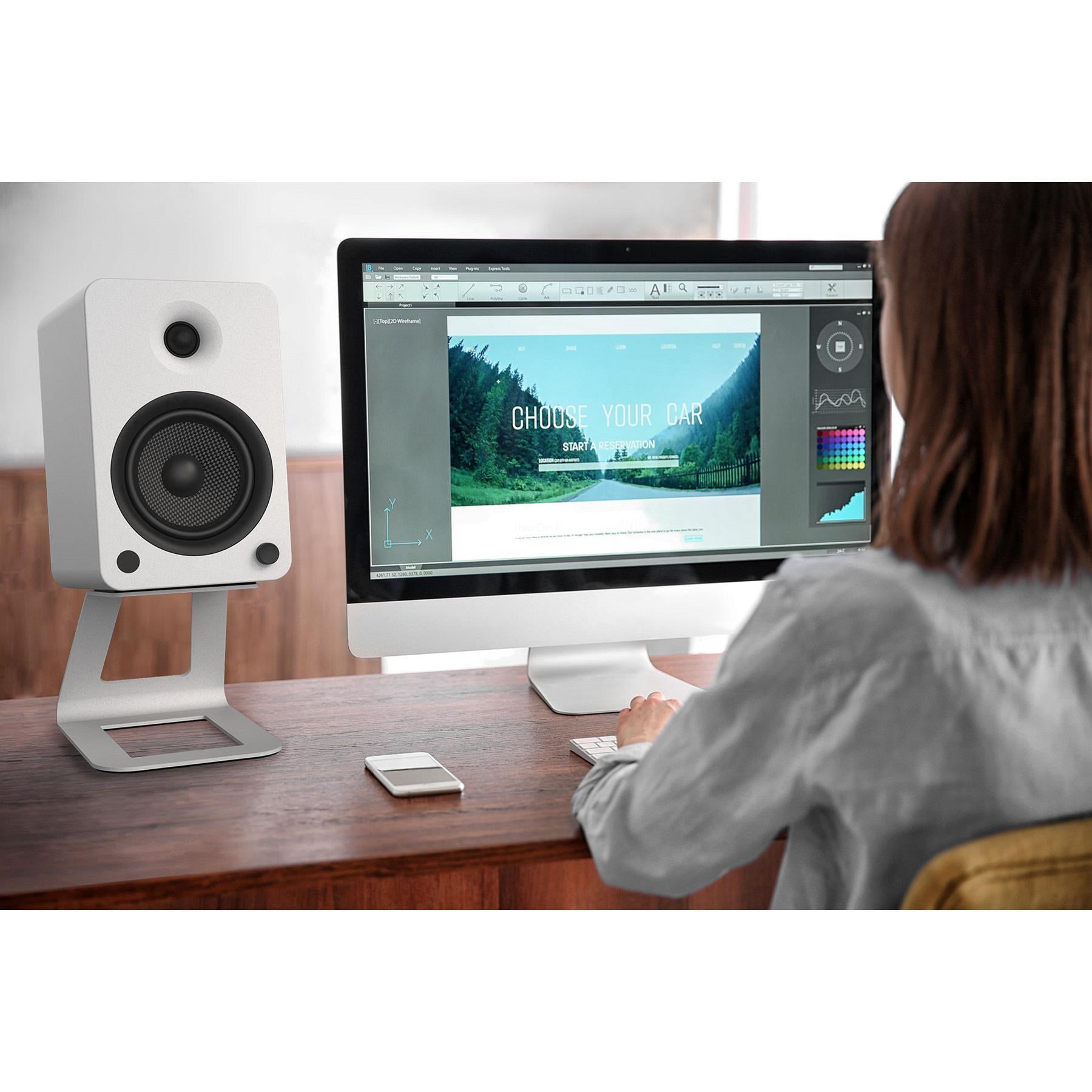 Kanto YU6 Powered Bluetooth Bookshelf Speakers with Phono Preamp - Premium Sound for Vinyl Records, Home Theater, Gaming & Music Streaming