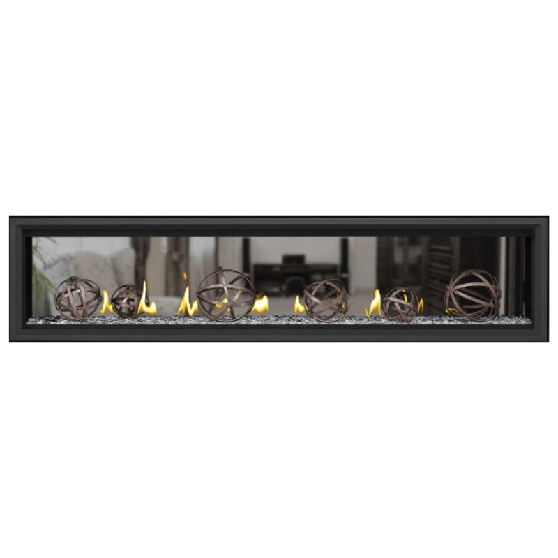 Napoleon Vector 74 See-Through Linear Direct Vent Gas Fireplace - LV74N2 | Modern Home Heating & Cozy Living Room Ambiance