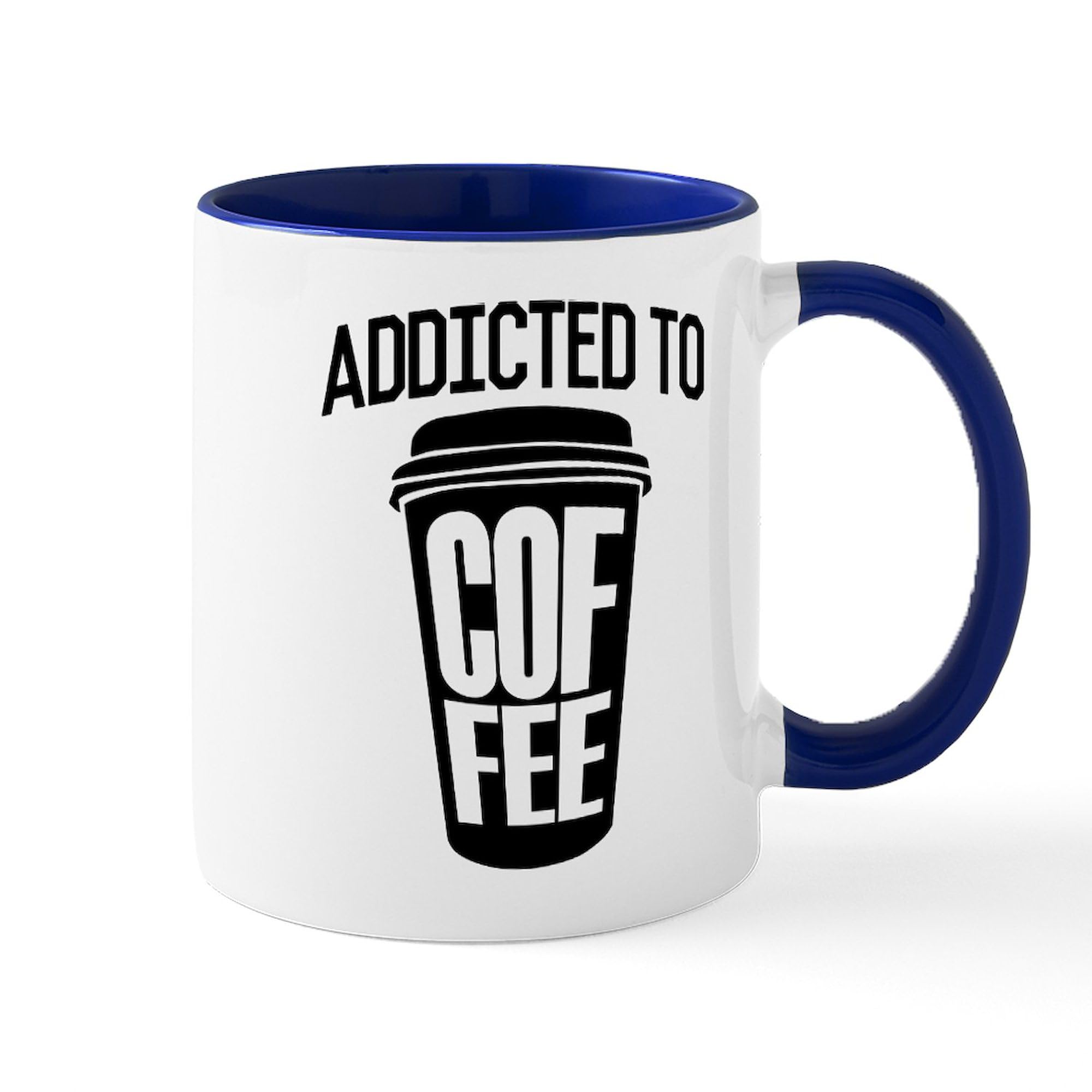 Addicted To Coffee 11 oz (325 ml) Ceramic Coffee Mug - Perfect for Office, Home & Gifts - Funny Coffee Lover Gift Idea
