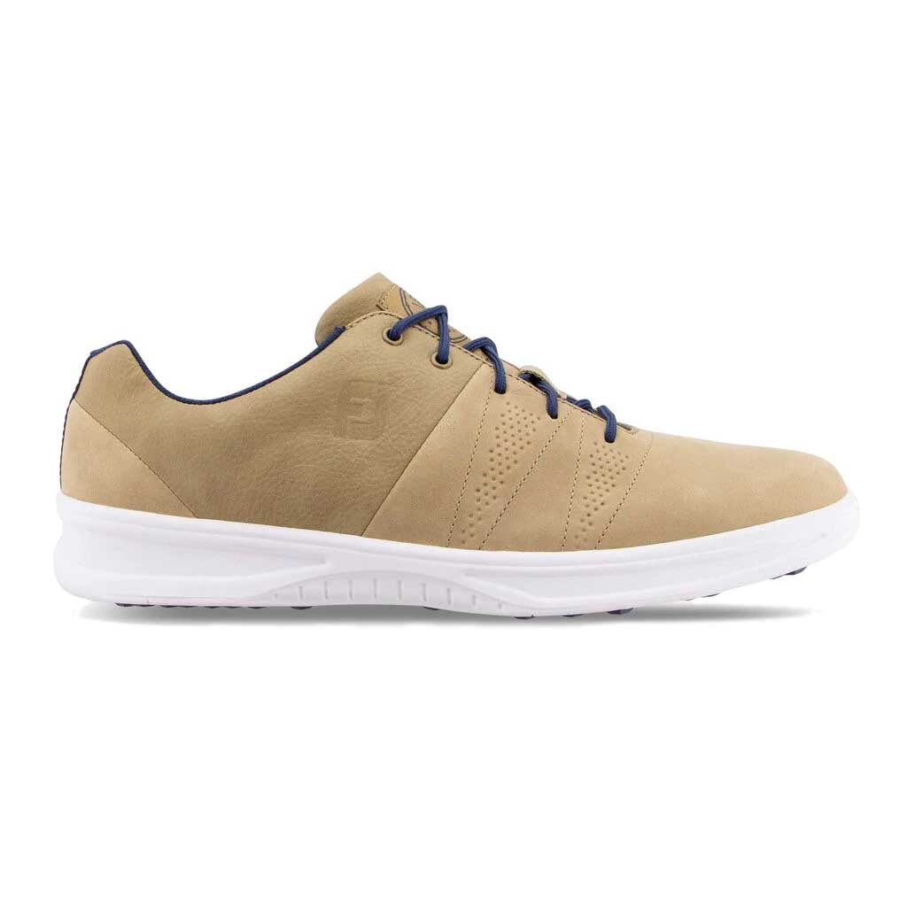 FootJoy Contour Casual Tan Men's Golf Shoes - Comfortable Spiked Golf Footwear for Walking Courses | Perfect for Weekend Golfers & Clubhouse Style