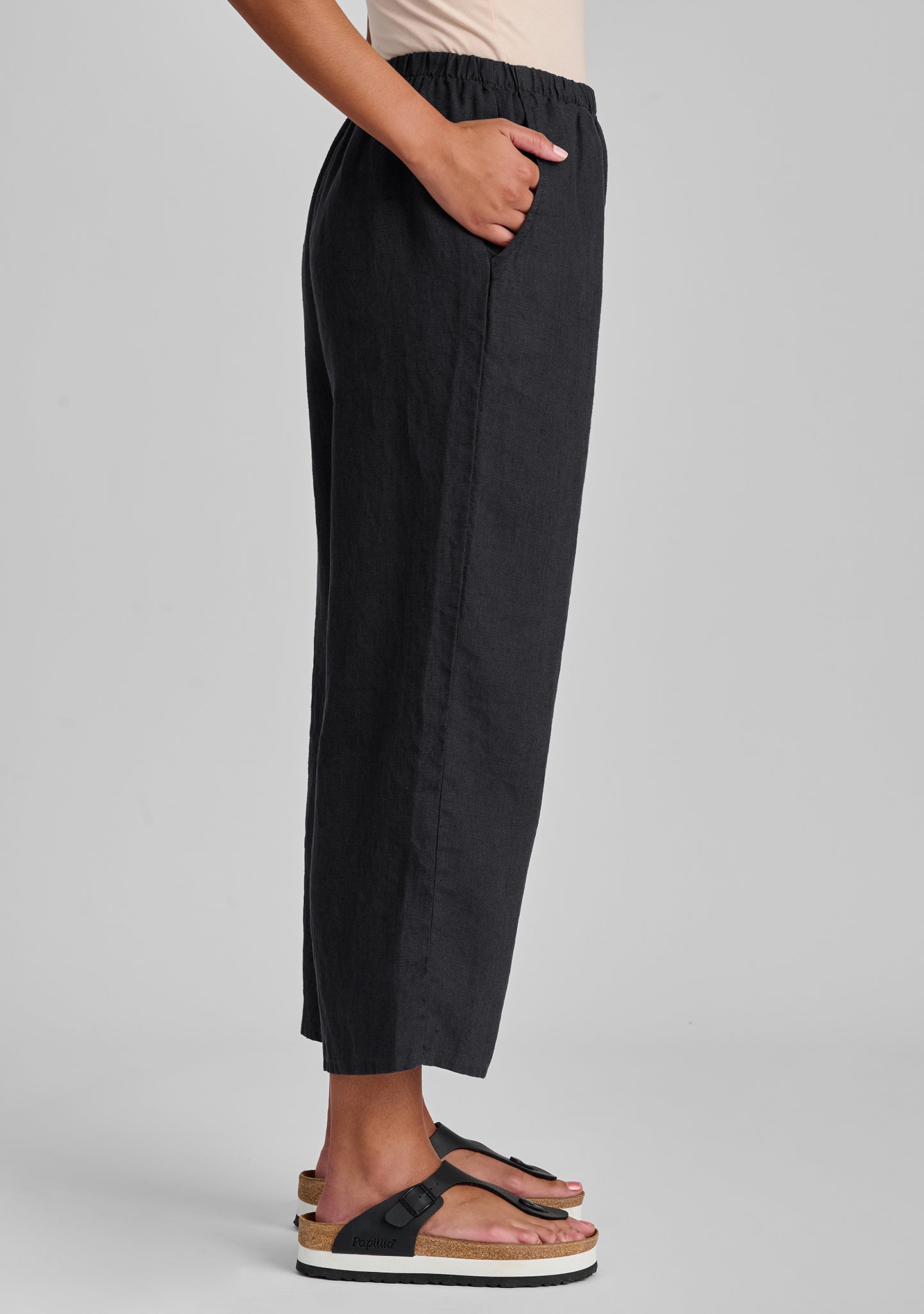 Floods Linen Pants with Elastic Waist - Comfortable Summer Casual Pants for Women, Lounge Wear, Travel & Beach