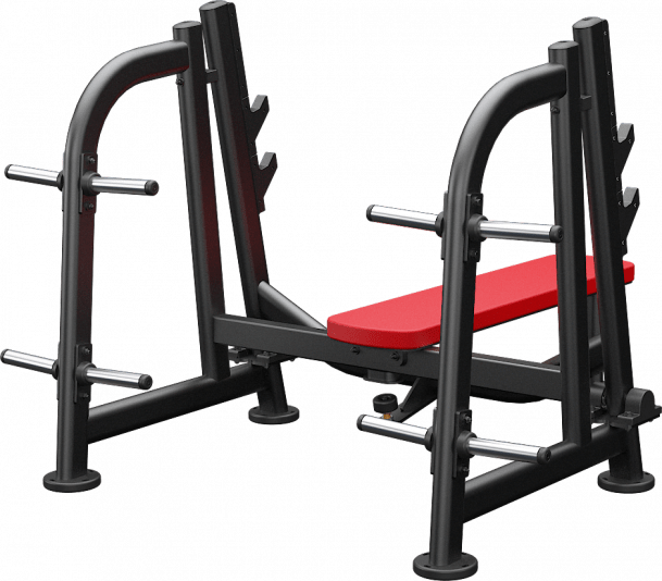 ATLANTIS Olympic Flat Bench Press with Pivot - Heavy Duty Adjustable Weight Bench for Home Gym & Strength Training