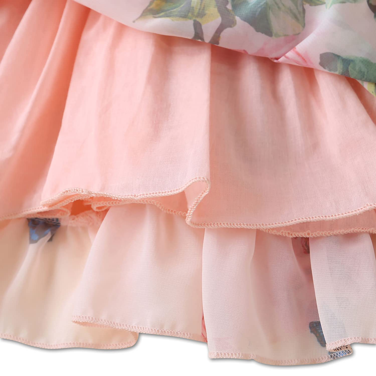 KuKitty Summer Floral Chiffon Princess Tutu Dress for Toddler Baby Girls - Suspender Sundress for Outdoor Play, Birthday Parties & Photo Shoots