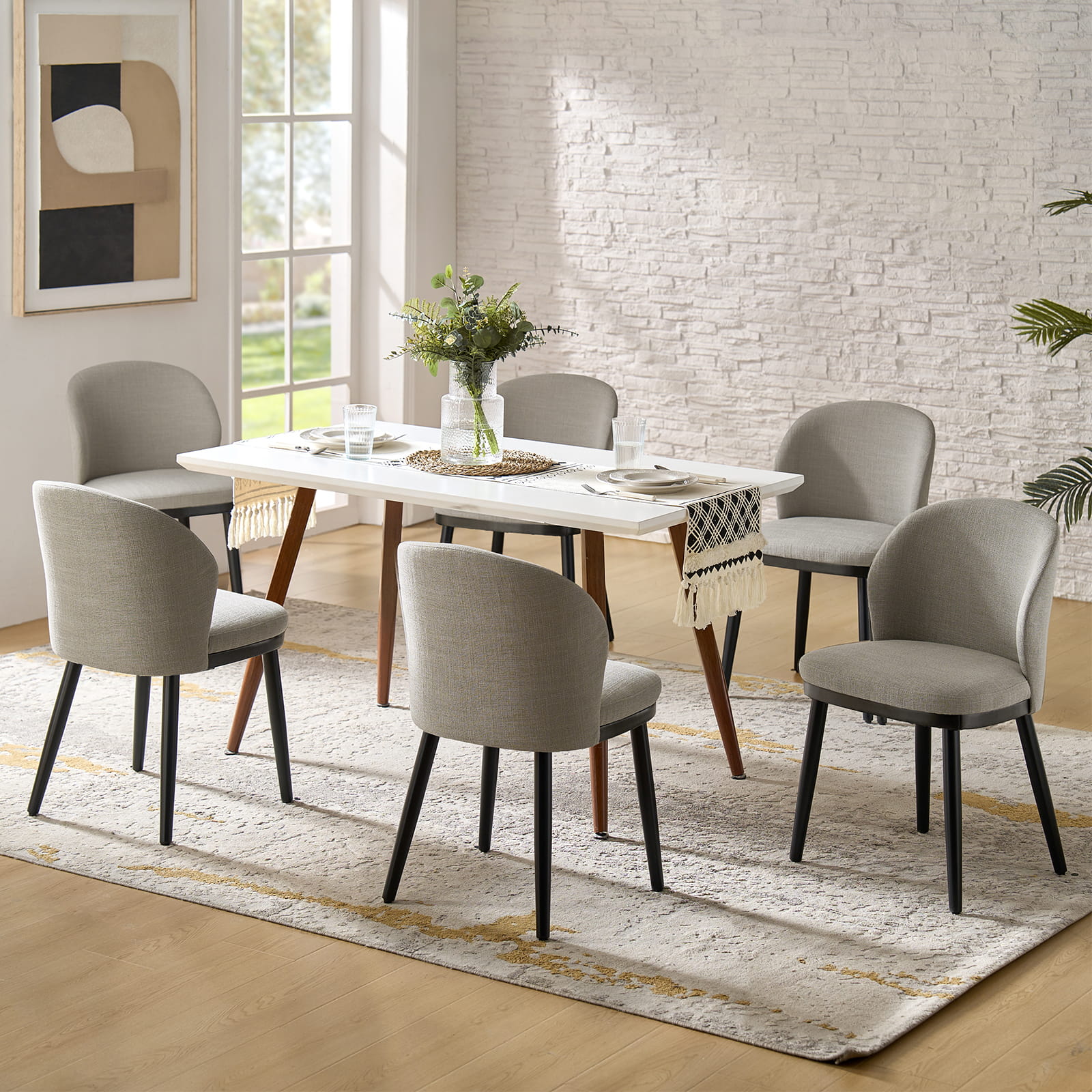 Premium Alrun Dining Chairs with Lumbar Support - Set of 2/4/6 - Modern Comfortable Kitchen & Dining Room Furniture for Home & Restaurant Use