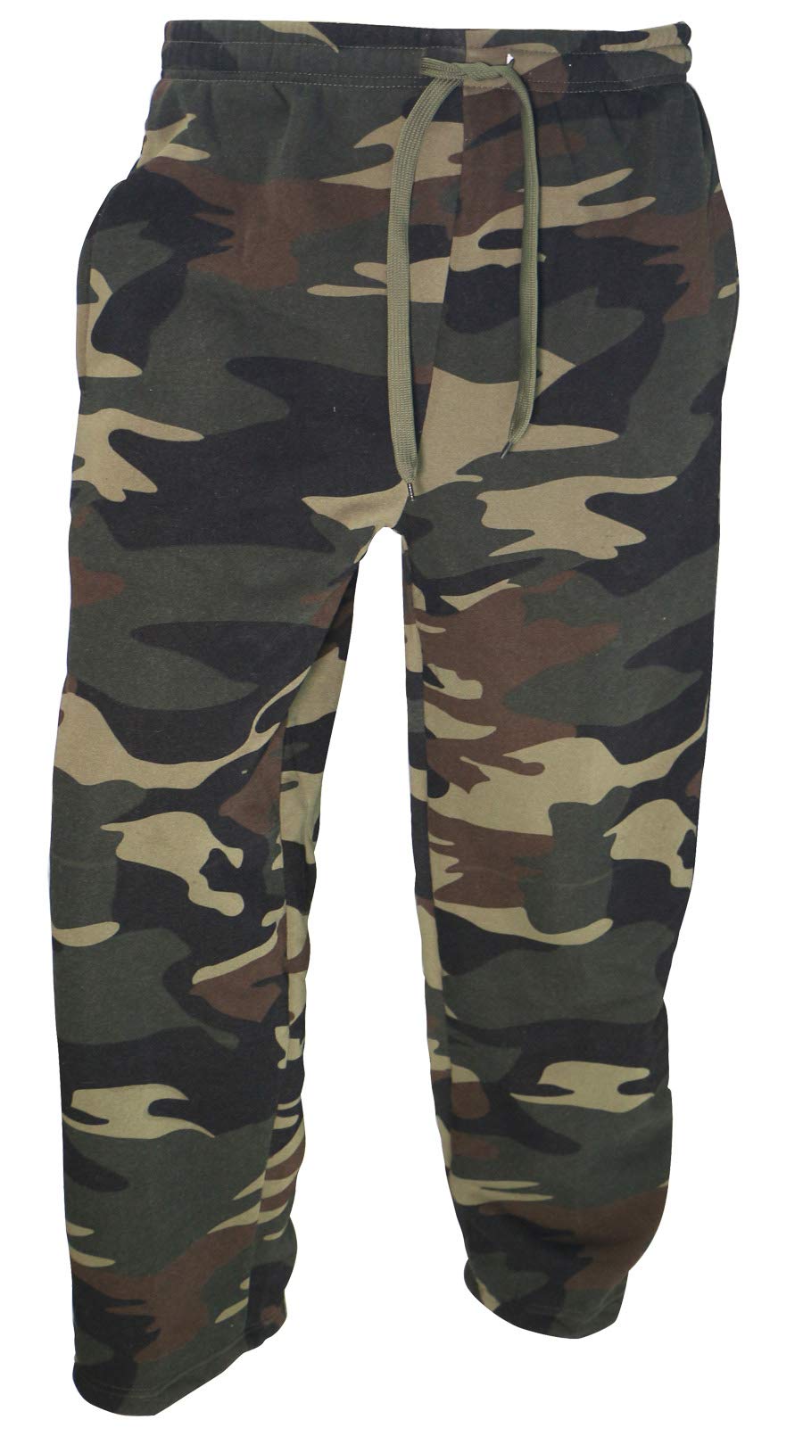 Men's Fleece Sweatpants - Open Bottom Joggers, Straight Leg Running Pants with Pockets | Loose Fit Athletic Pants for Casual Wear, Workout & Lounge