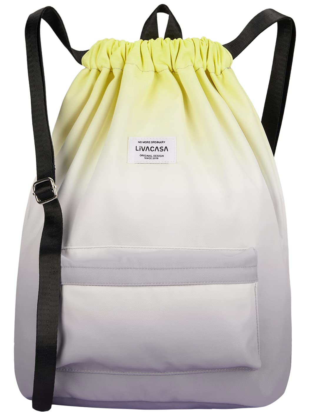 LIVACASA Drawstring Backpack for Men, Women & Kids - Lightweight Gym Bag for Sports, Travel & School - Adjustable Shoulder Straps & Durable Fabric