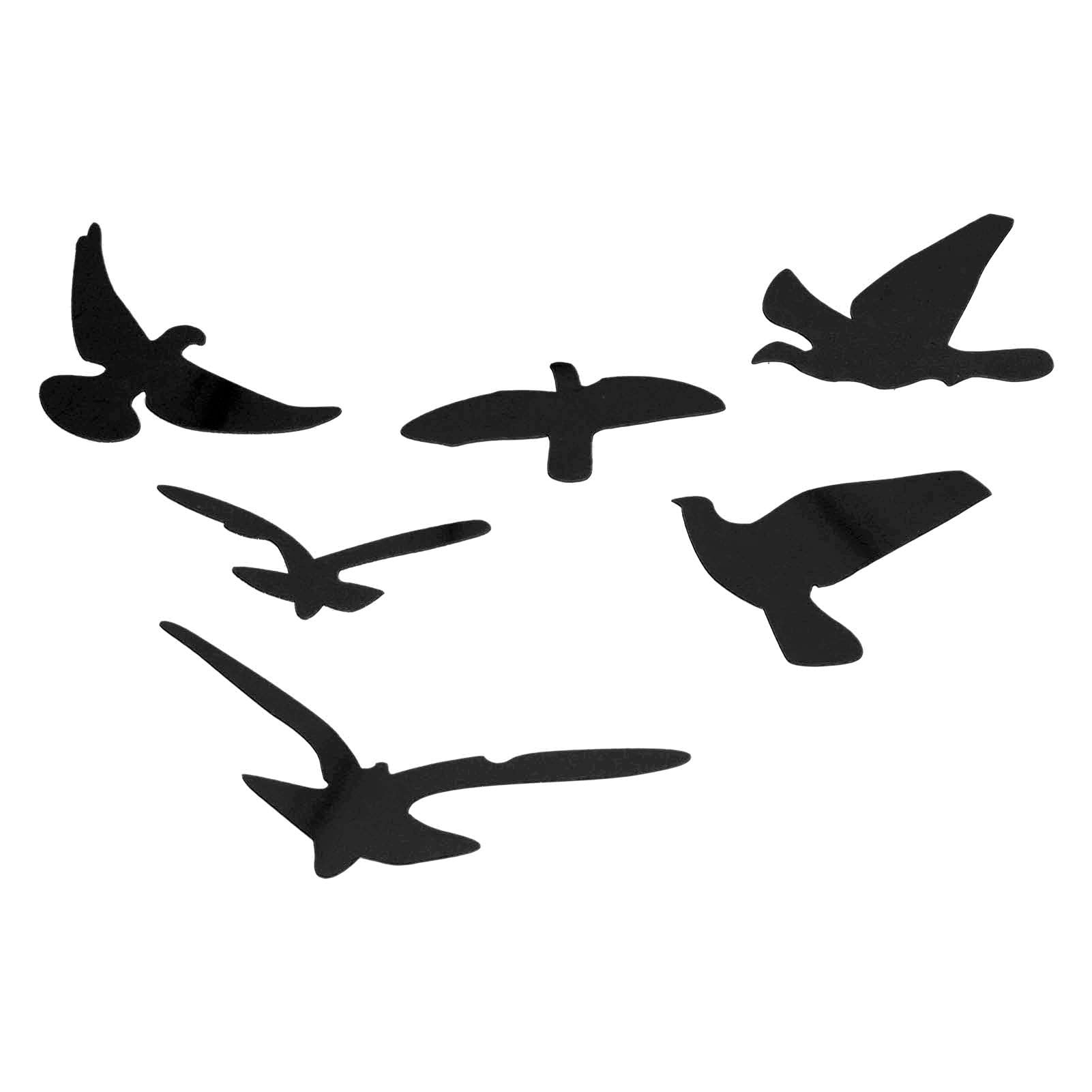 Flying Birds Wall Decals - Black Bird Shape Mirror Wall Stickers for DIY Home Decor | Perfect for Living Room & Bedroom Wall Art | Easy Peel & Stick Decoration