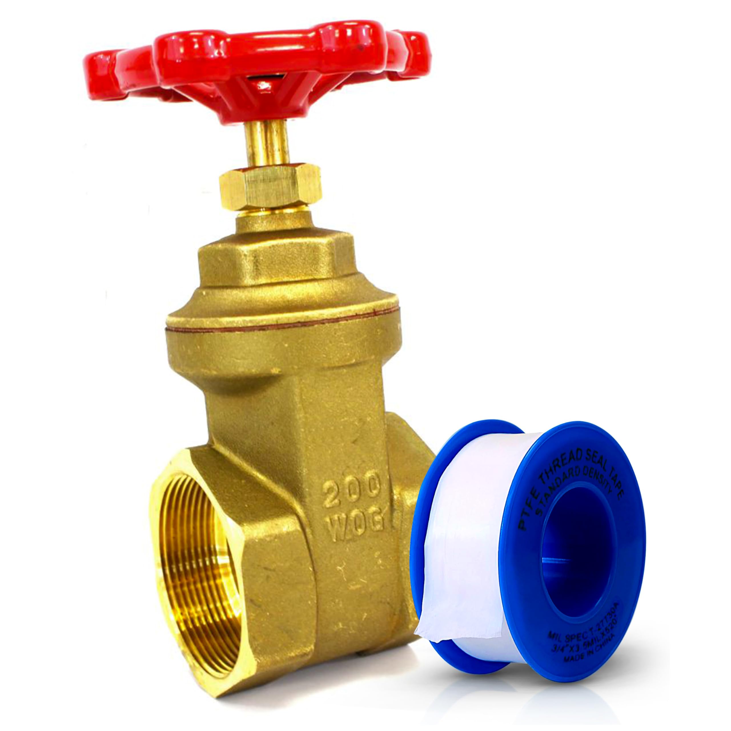 3 Inch Brass Gate Valve - NSF Certified for Potable Water, Non-Rising Stem, NPT Female Connection - Durable Brass Fitting for Water, Oil & Gas Applications - Perfect for Plumbing Systems, Irrigation & Industrial Use
