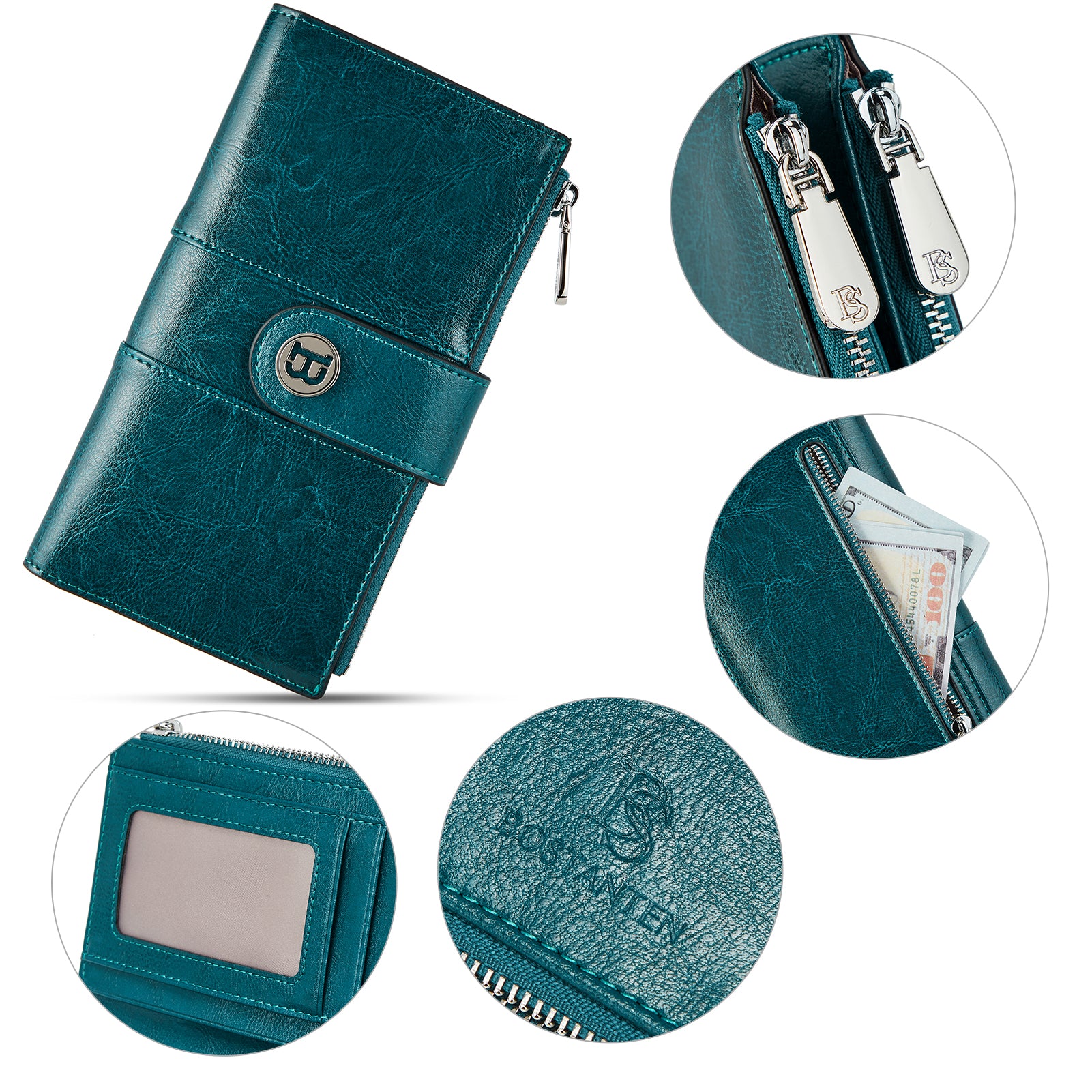 Lomy Genuine Leather Women's RFID Blocking Wallet - Stylish & Secure for Everyday Use, Travel, and Business