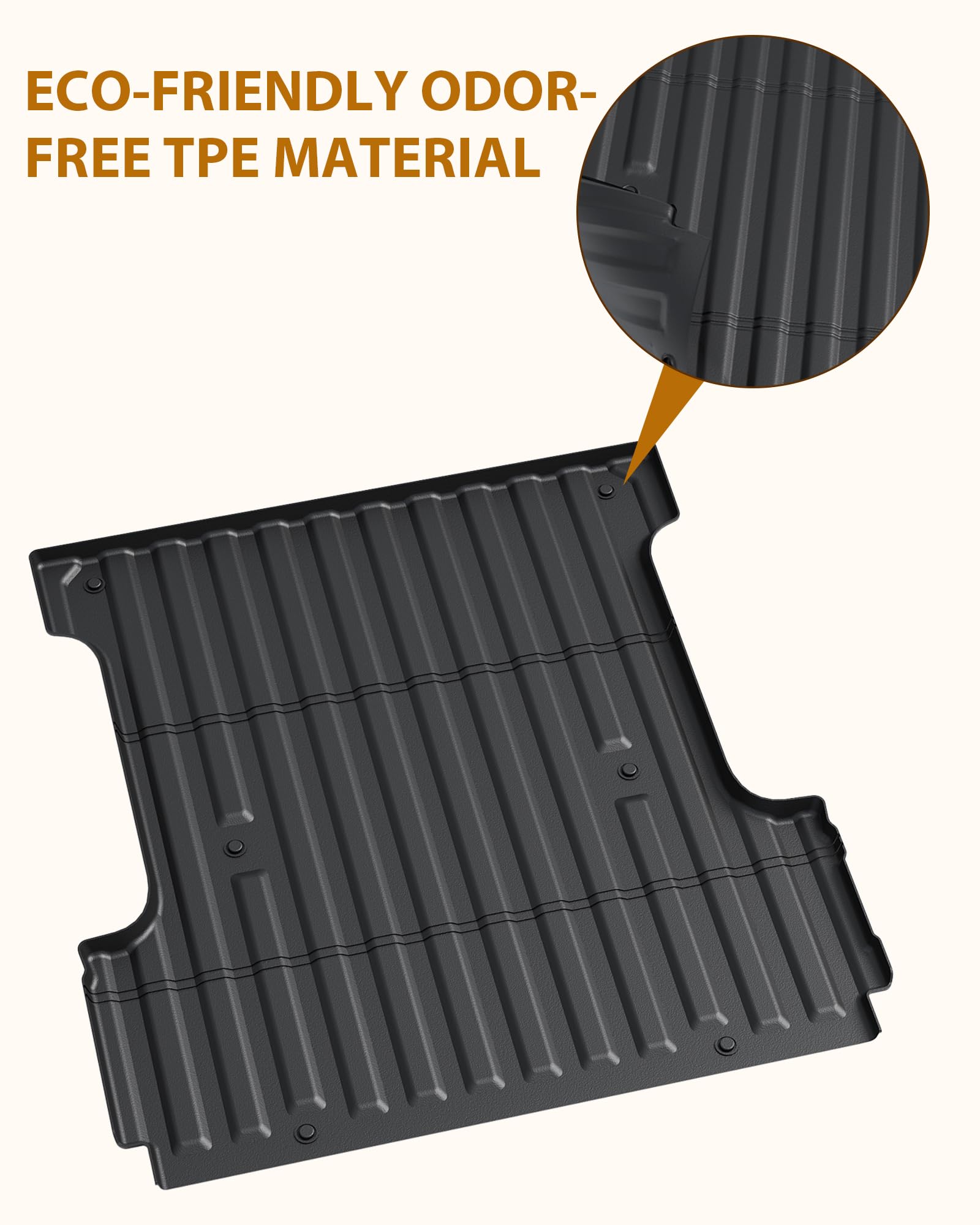 Heavy Duty TPE Truck Bed Mat for 2023-2025 Chevrolet Colorado & GMC Canyon Crew Cab (5ft/61.7in) - All Weather Pickup Bed Liner & Cargo Protector - Perfect for Hauling, Camping & Off-Road Adventures