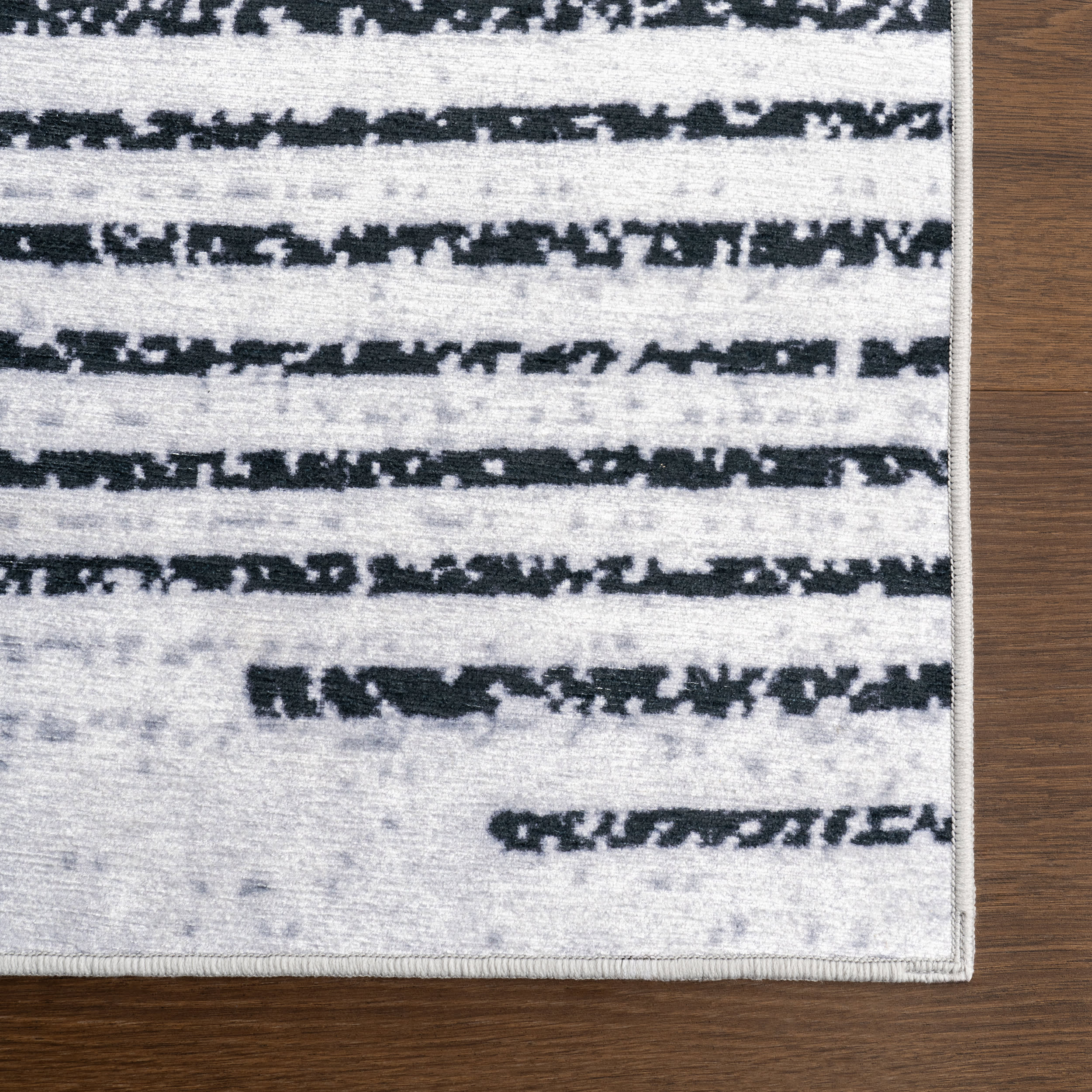 Diamond Pinstripes Spill Proof Washable Rug - Non-Slip Stain Resistant Area Rug for Living Room, Bedroom, Kitchen - Easy Clean White Modern Decor Carpet