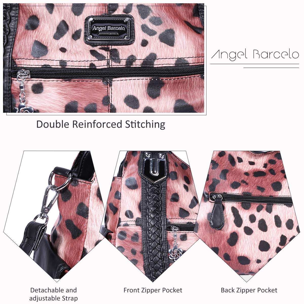Angel Barcelo Women's Roomy Hobo Handbag - Stylish Leather Shoulder Bag & Tote Purse for Work, Travel & Everyday Use