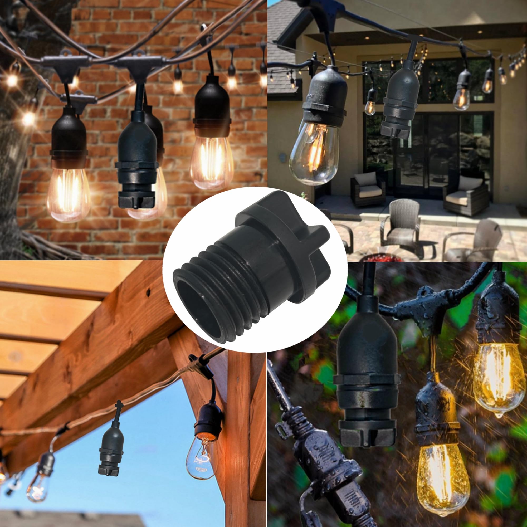 10Pcs Light Socket Safety Cap Plugs - Childproof Covers for String Lights, Recessed & Standard Bulb Sockets - Durable Electrical Outlet Protectors for Home, Nursery & Outdoor Decor Safety