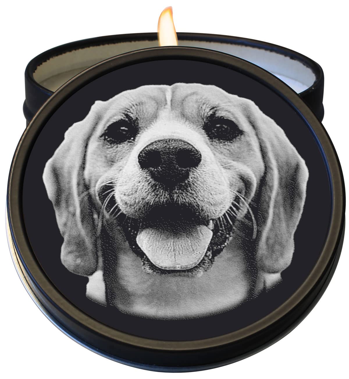 Personalized Pet Memorial Candle - Peppermint Scented Soy Wax - Engraved Photo - Pet Loss Gift for Comfort & Healing