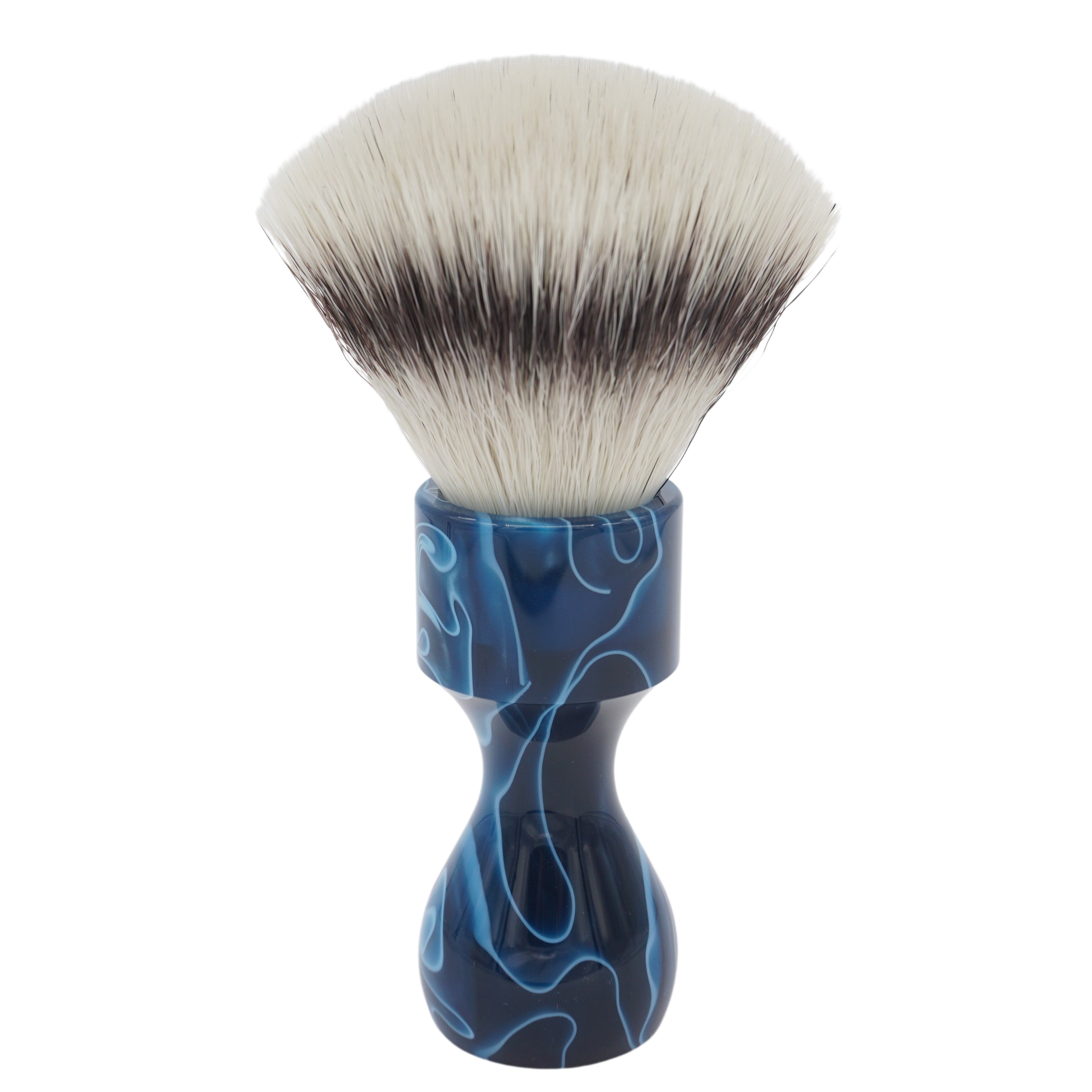 AP Shave Co. 24mm Titanium Fan Synthetic Shaving Brush - Premium Blue Handle for Wet Shaving | Perfect for Travel & Luxury Grooming Kits