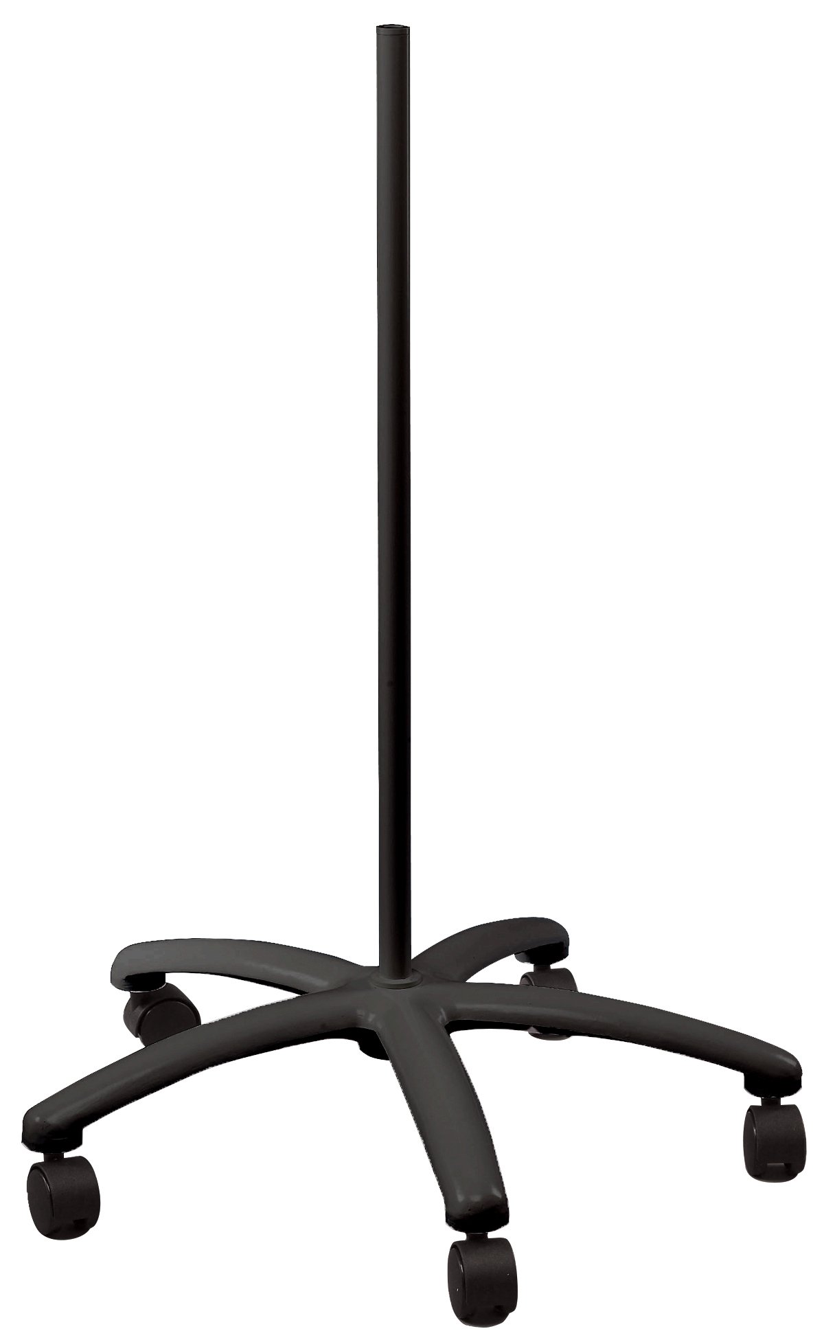 Luxo 50036BK 34-Inch Adjustable Rolling Floor Stand with 4 Smooth Casters - Heavy Duty Black Lamp Stand for Studio, Office & Home Lighting