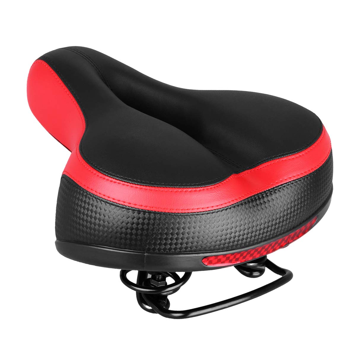 LIOOBO Universal Comfort Bike Saddle - Wide Padded No Nose Bicycle Seat for Men & Women, Reflective Road & Mountain Bike Seat Cushion - Ideal for Commuting, Long Rides & Outdoor Cycling