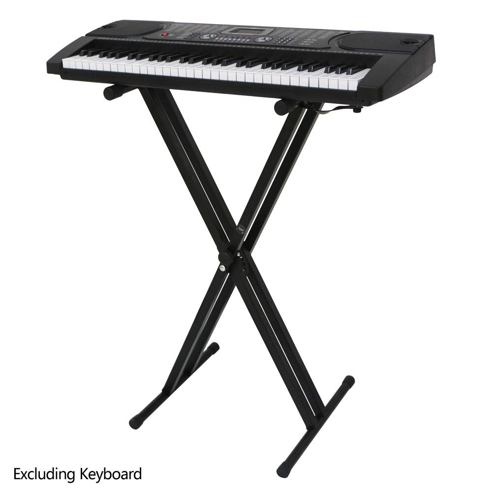 GLARRY Heavy Duty Adjustable Piano Keyboard Stand & Bench - Portable Universal Music Stand for Digital Pianos, Synthesizers (Home Studio, Live Performances, Music Lessons)