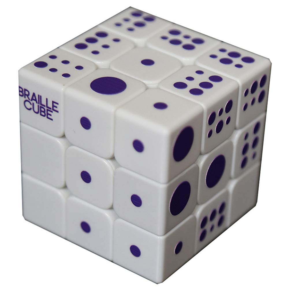 3x3x3 Speed Cube with 3D Relief Braille - Tactile Magic Cube Puzzle for Blind & Visually Impaired - 5.6cm IQ Game for Sight Seekers & Cognitive Training - Perfect for Therapy, Education & Sensory Play