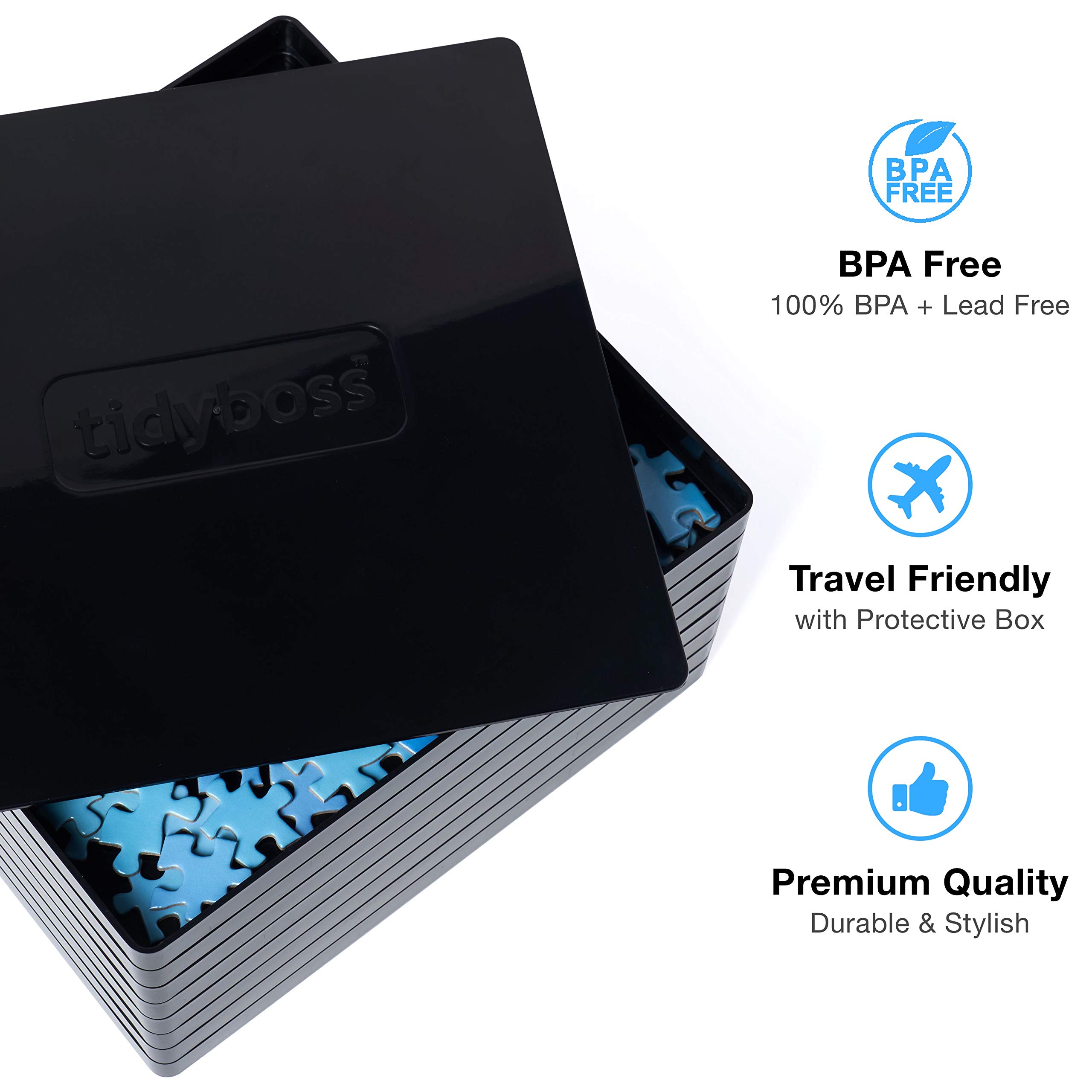 8-Piece Black Puzzle Sorting Trays with Lids 10