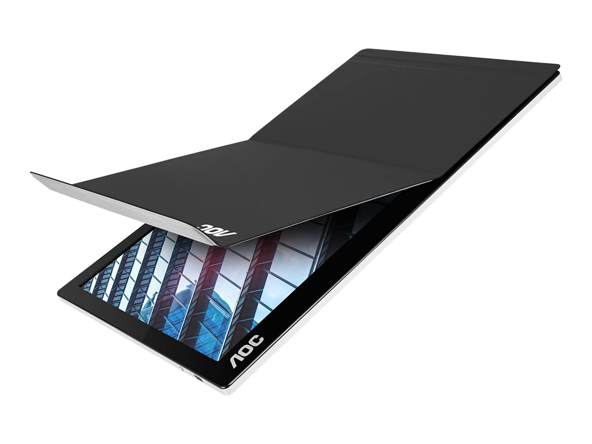 AOC I1601P 16 Inch Portable FHD USB-C Monitor with AutoPivot - 1920x1080 Resolution, 60Hz Refresh Rate, USB-C Connectivity - Black | Perfect for Laptop Extensions, Gaming, and Remote Work