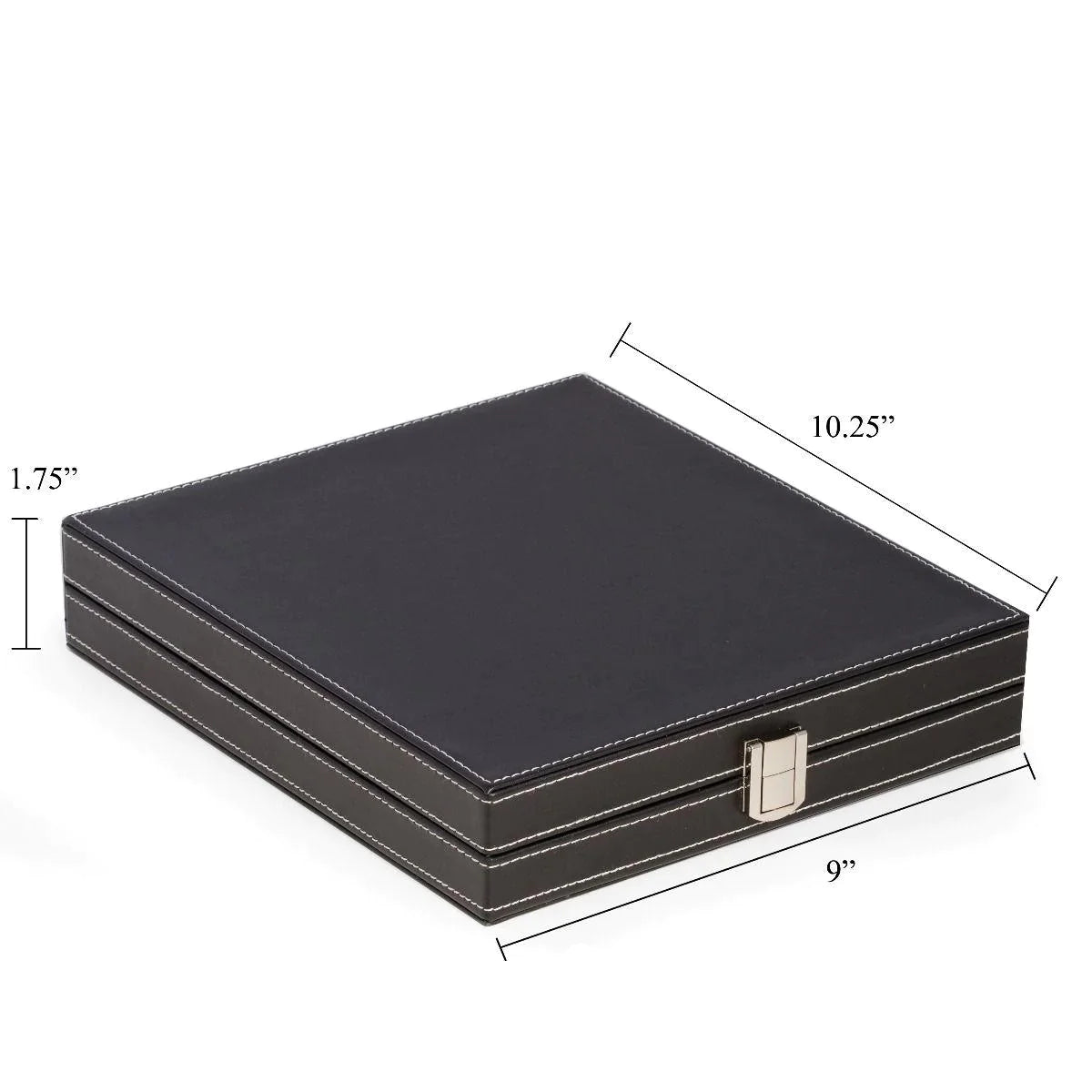 5-in-1 Multi Game Set with Chess, Checkers, Backgammon, Dominoes & Cards - Premium Black Leatherette Travel Case - Perfect for Family Game Nights, Travel & Indoor Entertainment