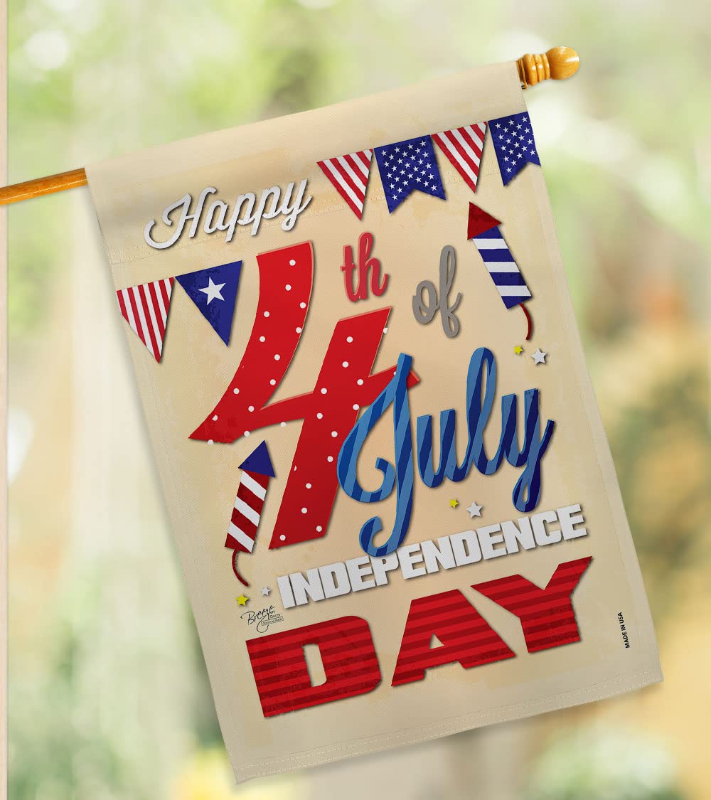 Happy 4th July Americana House Flag 28x40