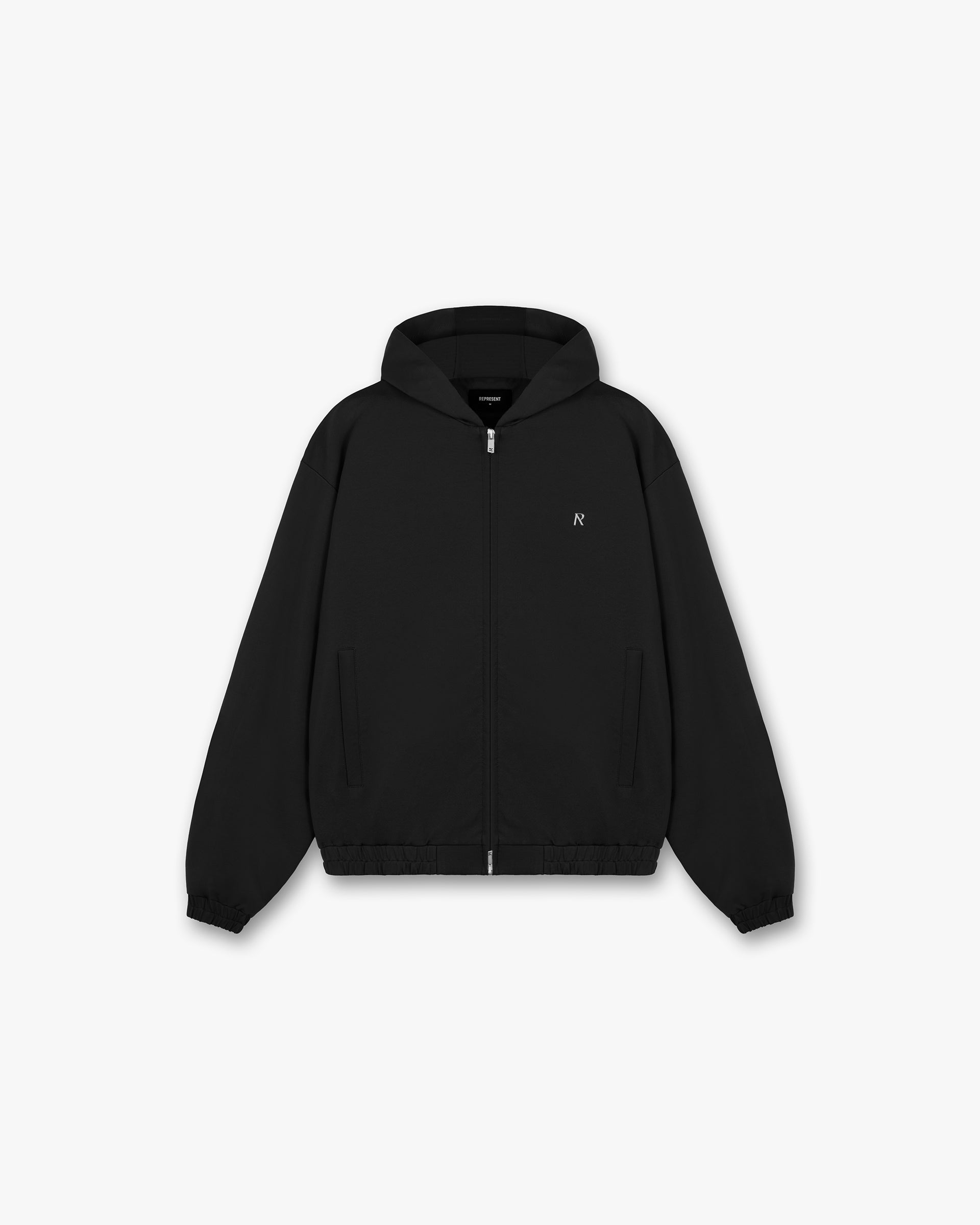 Men's Black Hooded Tracksuit Jacket - Lightweight Zippered Athletic Pullover for Running, Gym & Casual Wear