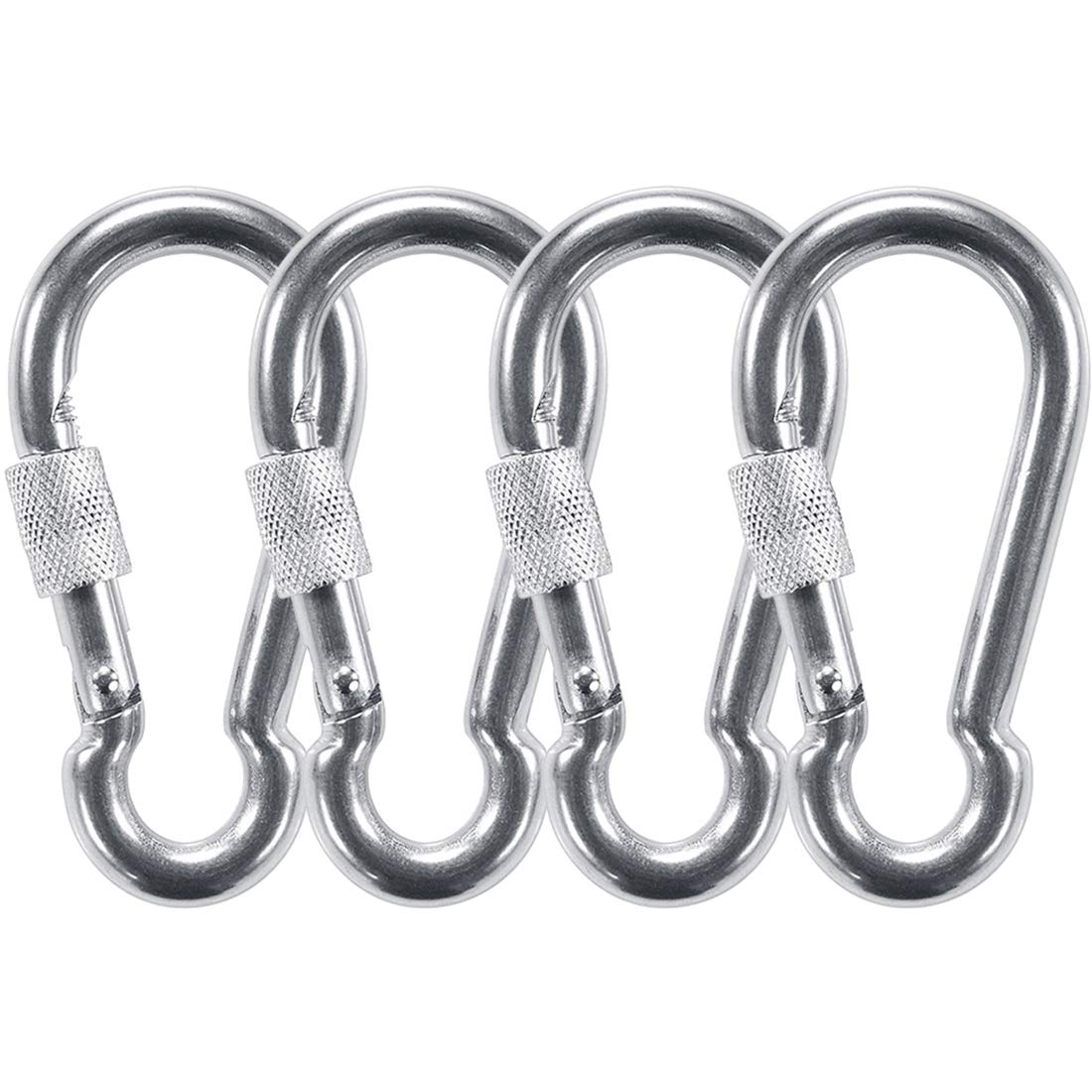 Heavy Duty 316 Stainless Steel Screw Lock Carabiner Hooks - PROND Locking Carabiners for Rock Climbing, Hiking, Camping & Outdoor Gear Safety