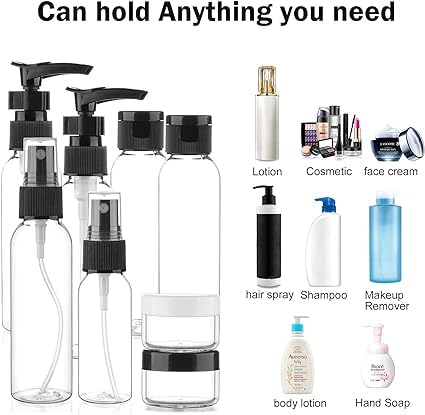 GOTTIDO 7-Piece Travel Bottle Set - Leak Proof TSA Approved Toiletry Containers with Travel Bag | Perfect for Airplane Carry-On Liquids & Toiletries | Ideal for Vacations, Business Trips & Gym Essentials