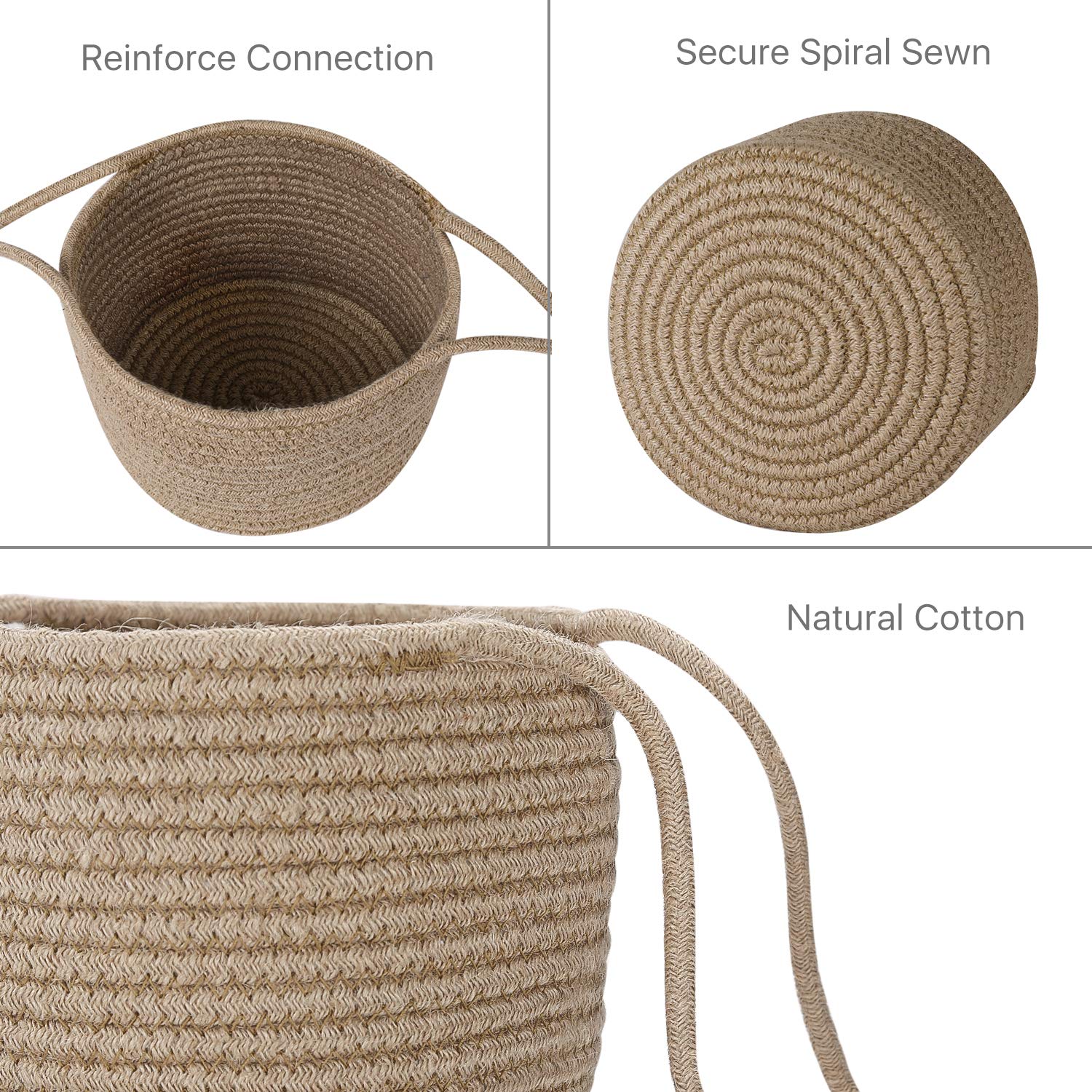Flexzion 2 Pack Cotton Rope Hanging Plant Basket - 20