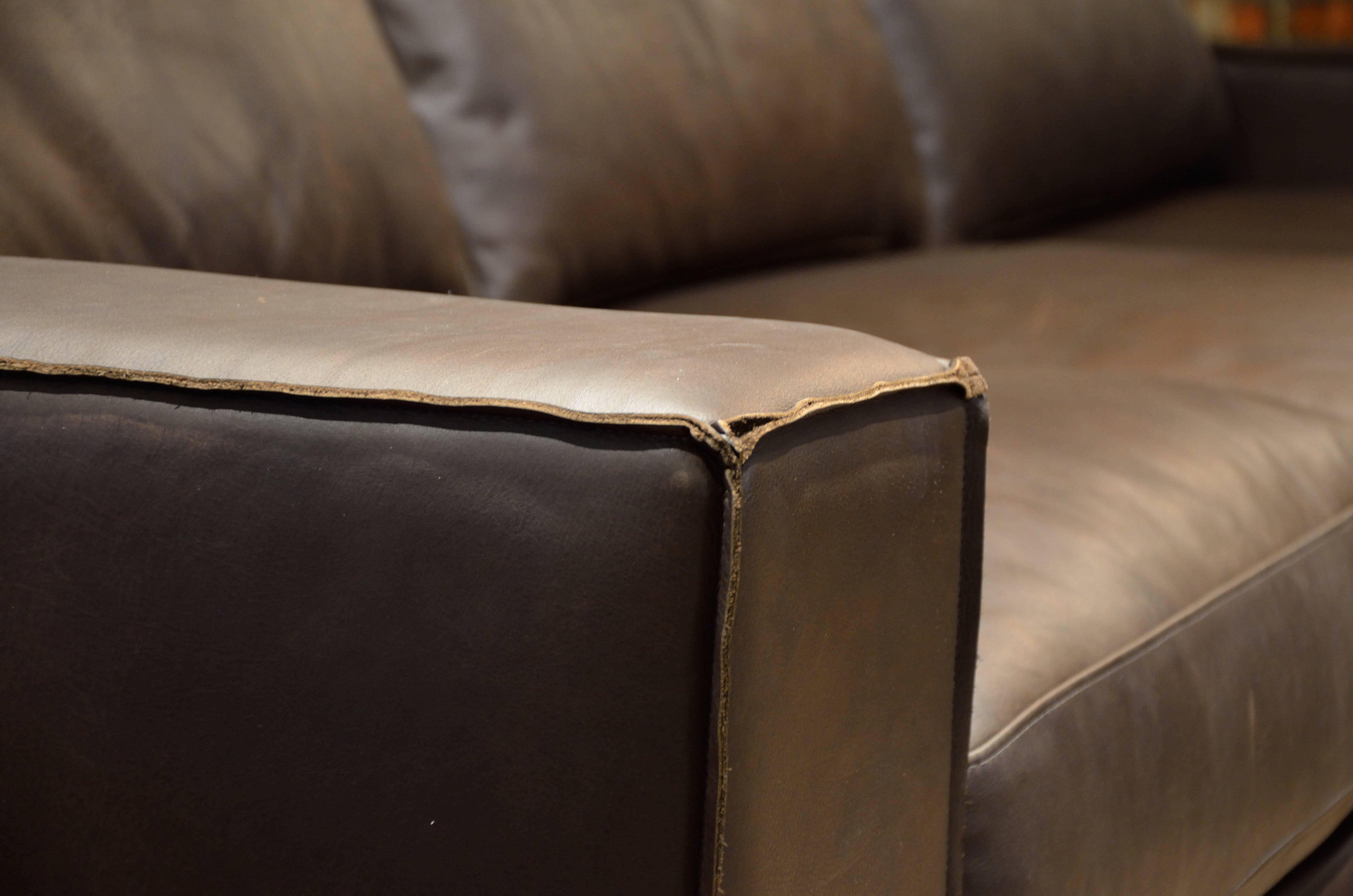 Luxury IROQUOIS Genuine Leather Sofa Chaise LHF Sectional - Modern Living Room Furniture for Home Theater & Lounge Relaxation