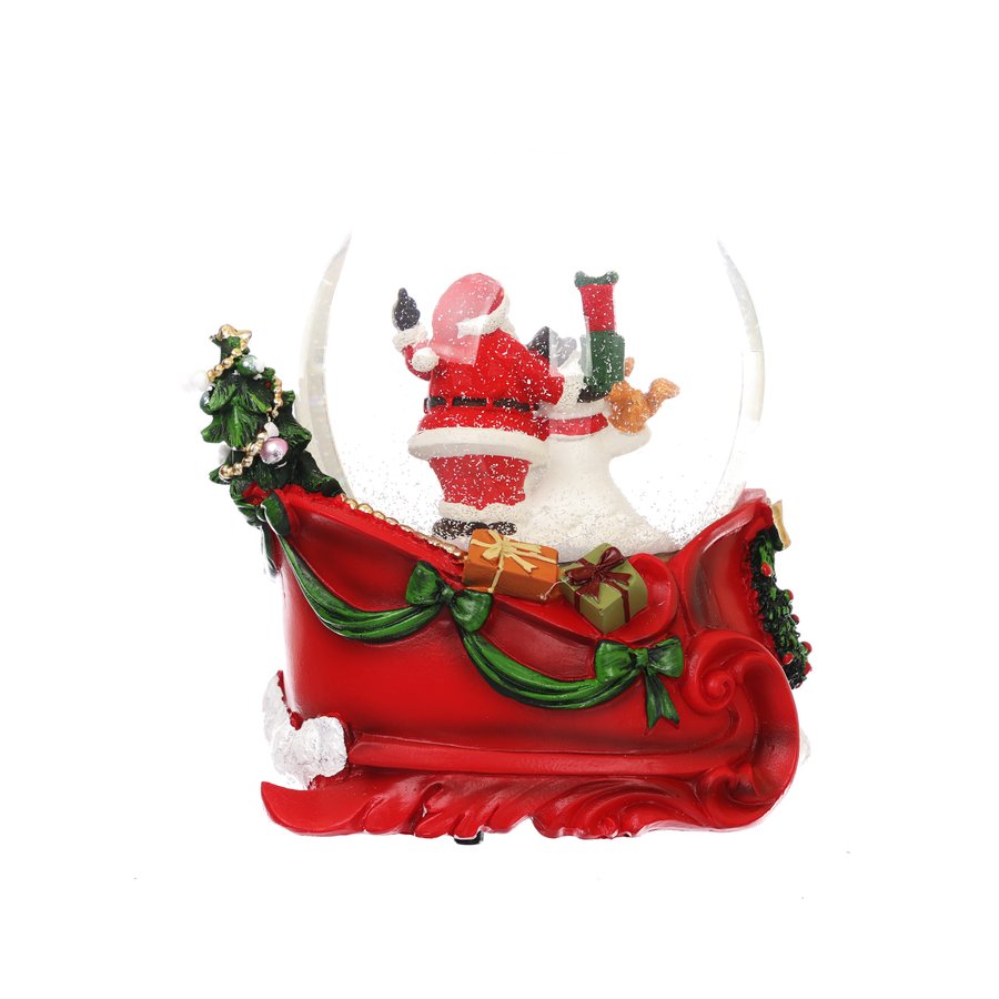 MARKS Snow Globe Music Box with Santa Claus & Snowman - 4oz (1137g) | Christmas Decoration, Holiday Gift, Home & Office Decor
