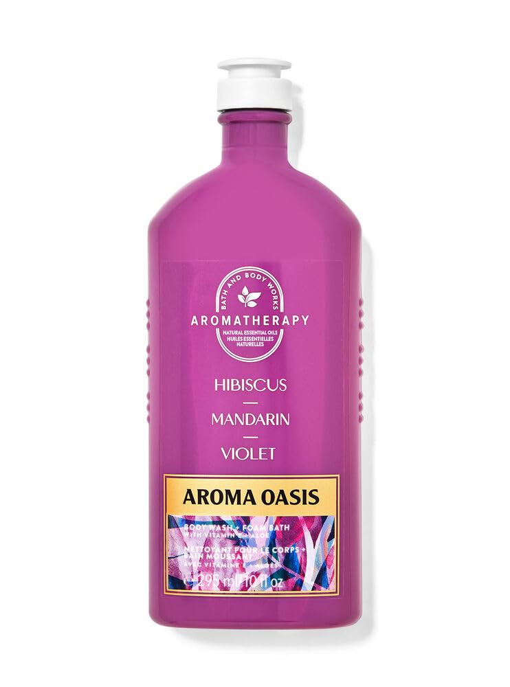 Aromatherapy Body Wash & Foam Bath - Hibiscus Mandarin Violet Scent, 10 Fl Oz | Relaxing Bath & Shower Gel for Stress Relief & Skin Hydration