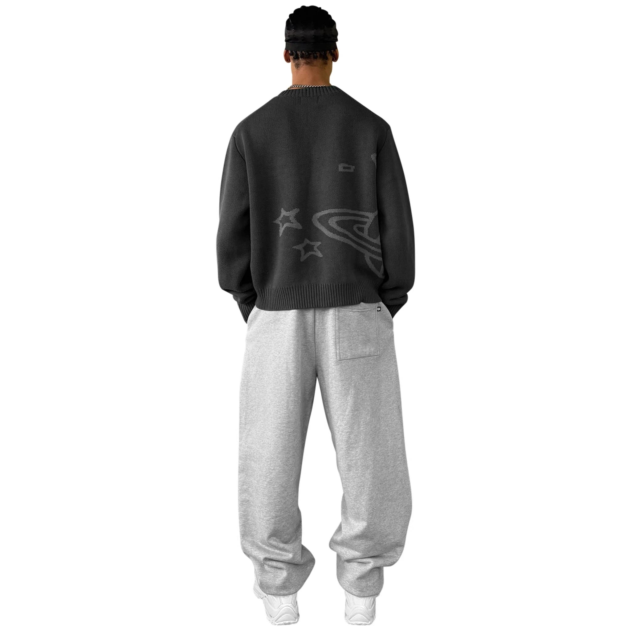 Broken Planet Midnight Black Knit Sweatshirt | Cozy Pullover for Men & Women | Perfect for Casual Wear, Street Style & Winter Fashion