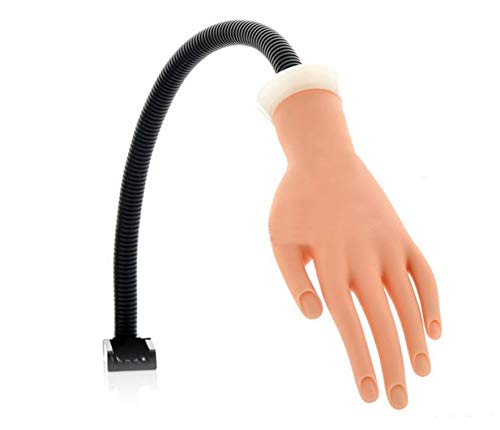 Flexible Prosthetic Soft Fingers - Mannequin Hand Model for Nail Art Practice & Manicure Training | Reusable Fake Hand with Movable Joints for Salon, Cosmetology Testing & Press-On Nails Design | Perfect for Beauty Students & Professional Nail Technicians
